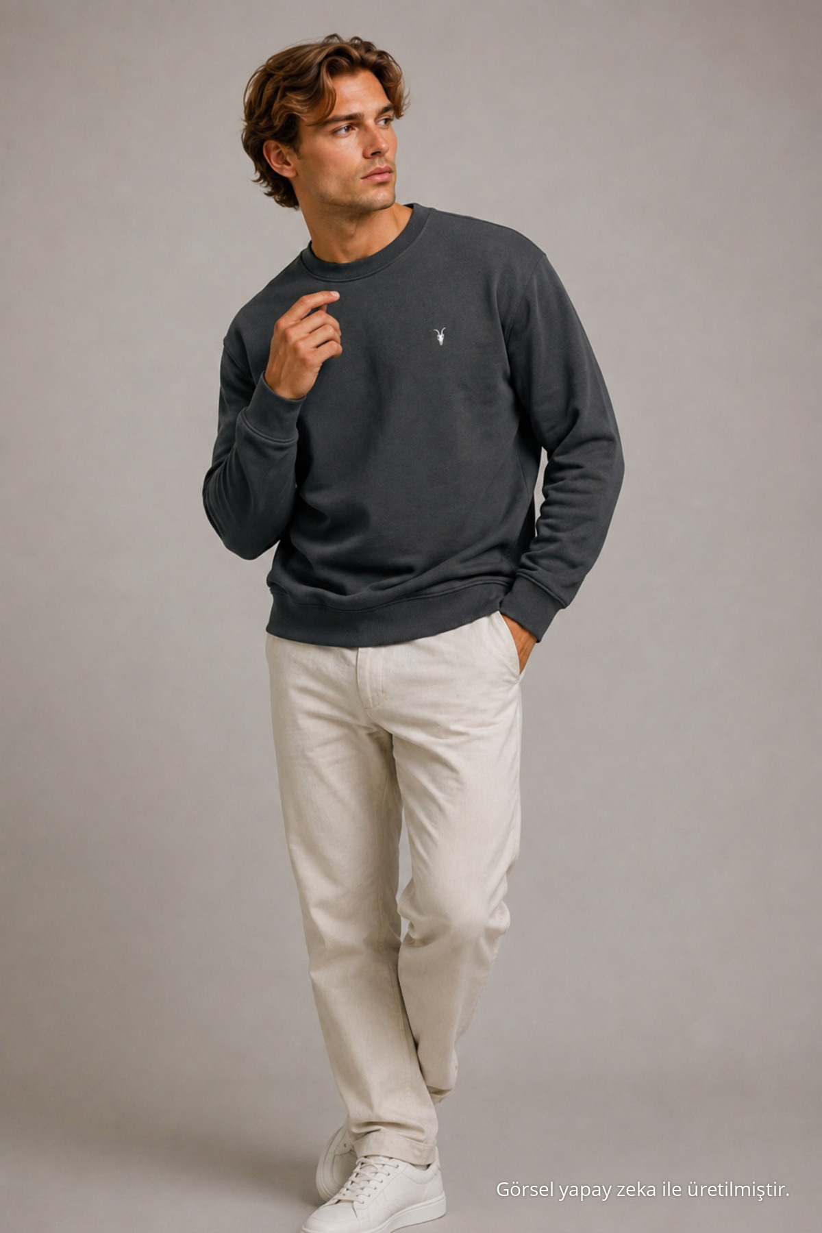 Reglan Casual Kış Füme Erkek Sweatshirt 6
