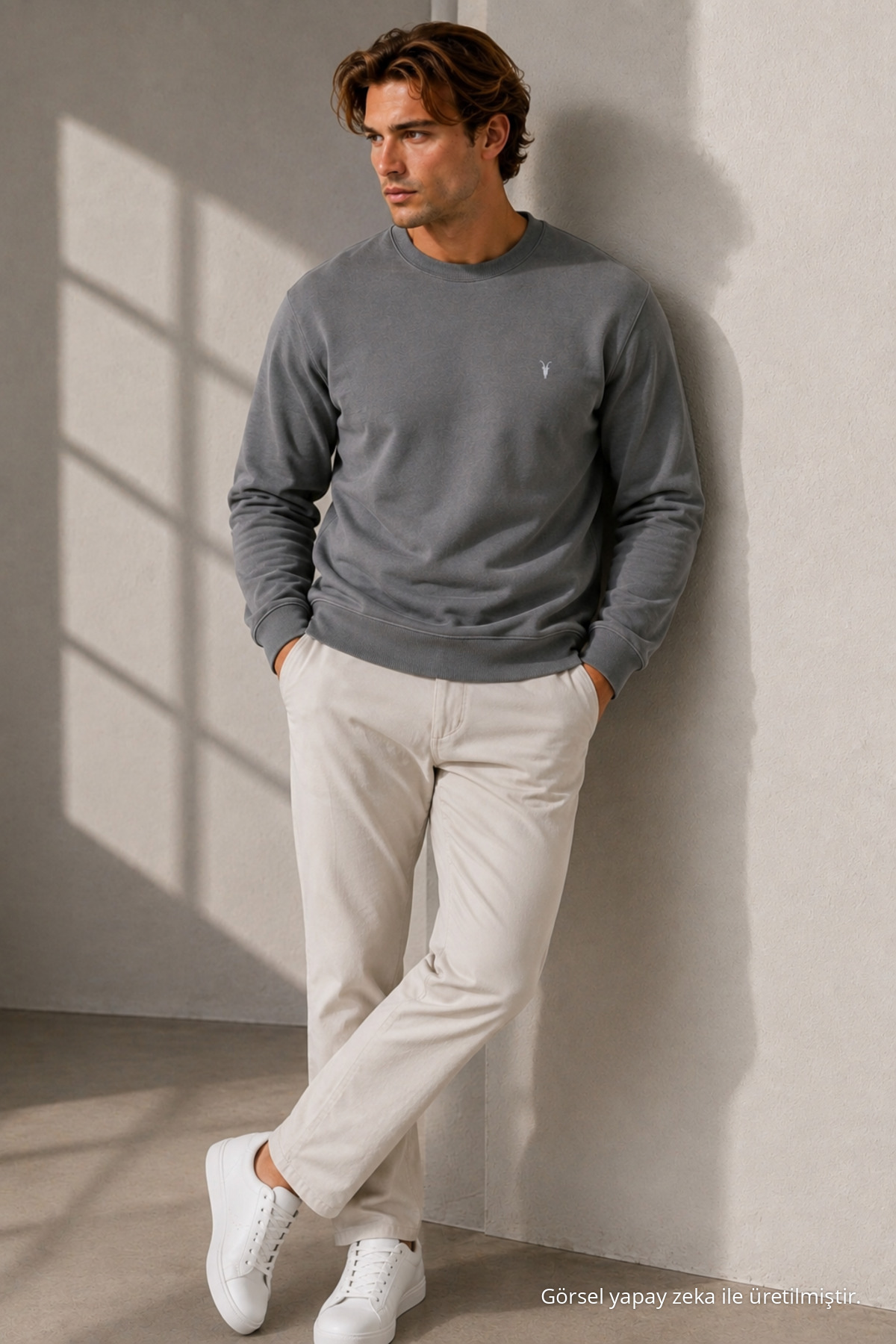 Reglan Casual Kış GRİ Erkek Sweatshirt 6