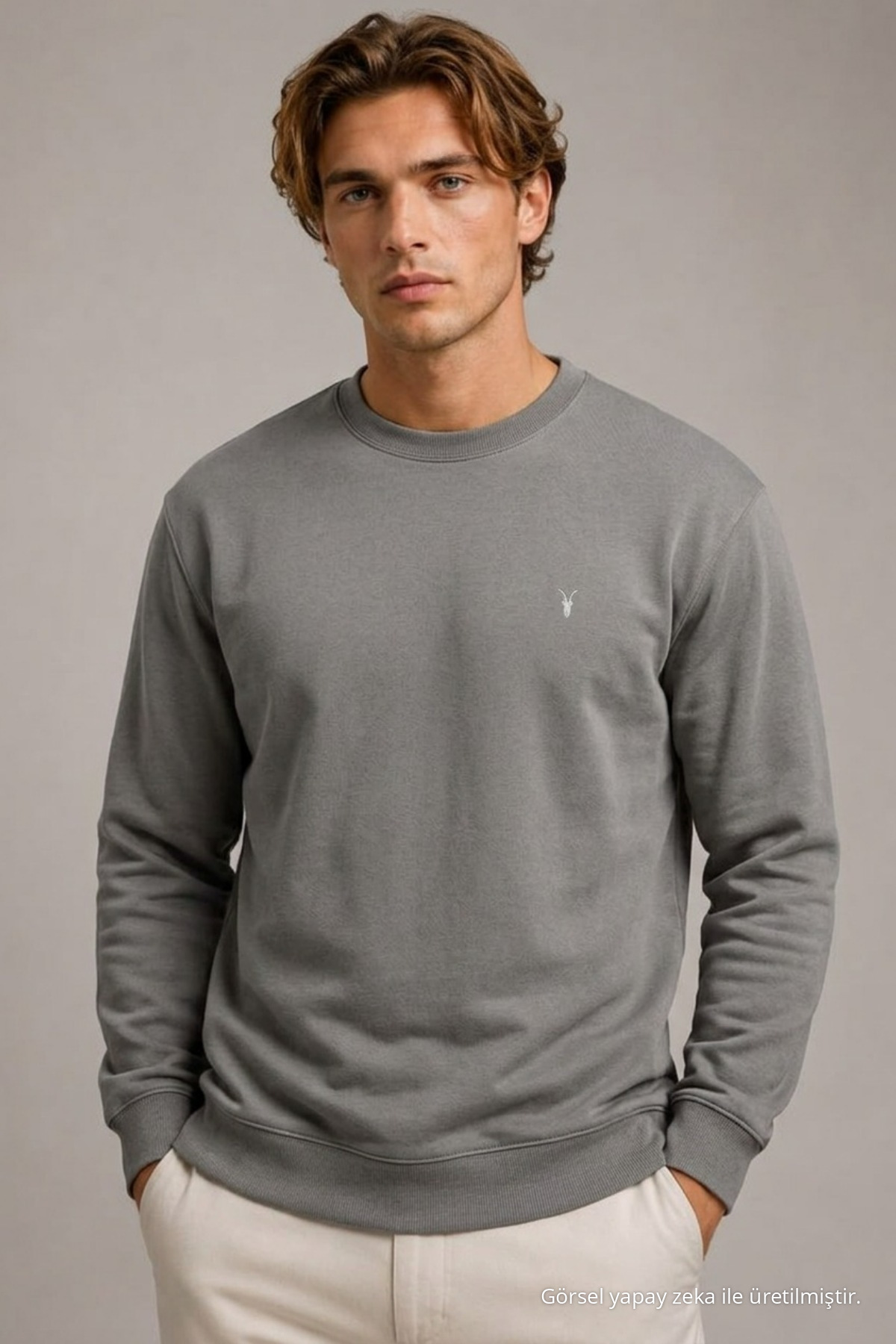 Reglan Casual Kış GRİ Erkek Sweatshirt 4