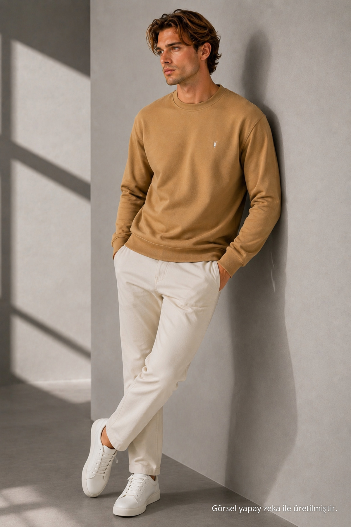 Reglan Casual Kış Karamel Erkek Sweatshirt 6