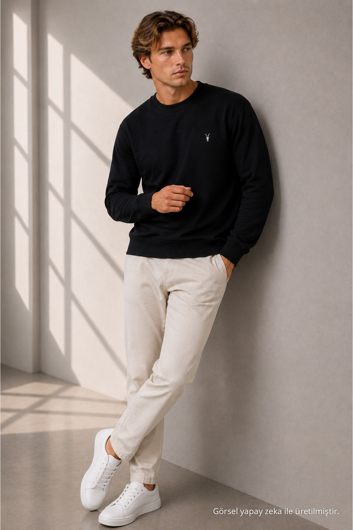 Reglan Casual Kış SİYAH Erkek Sweatshirt 6