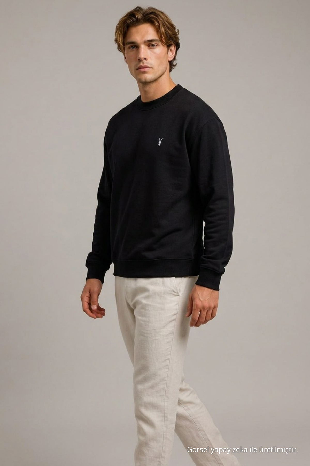 Reglan Casual Kış SİYAH Erkek Sweatshirt 3