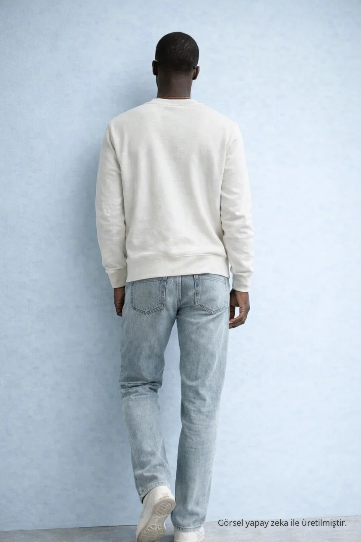 Erkek Nakışlı Parlak Ekru Sweatshirt 5