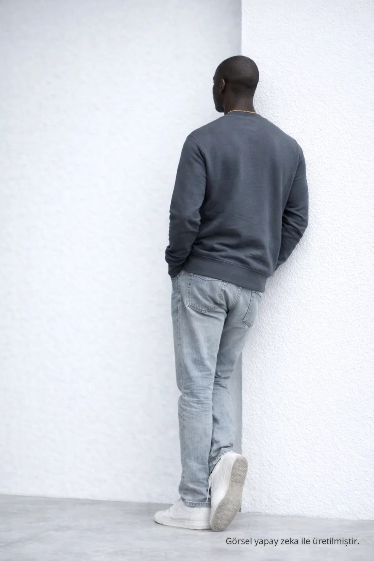 Erkek Nakışlı Parlak Füme Sweatshirt 6