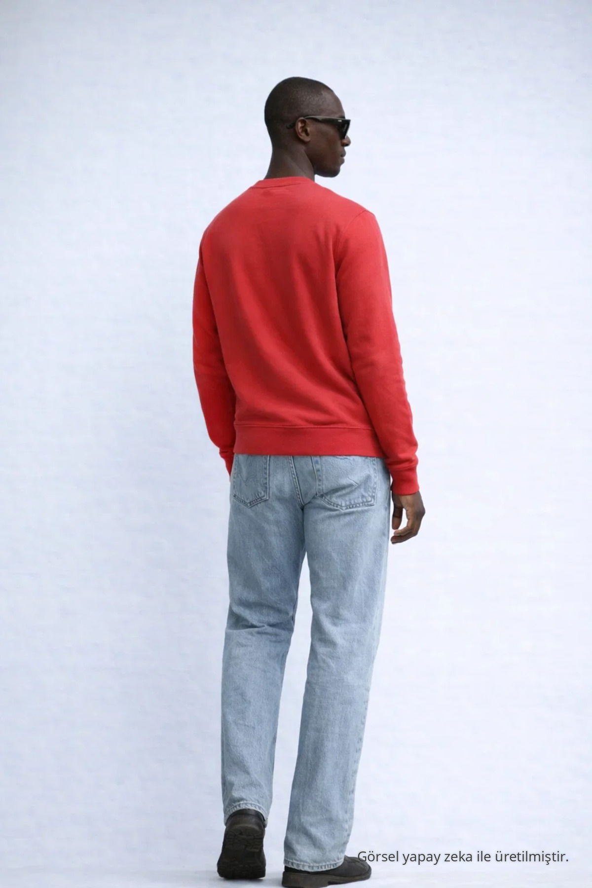 Erkek Nakışlı Parlak KIRMIZI Sweatshirt 6