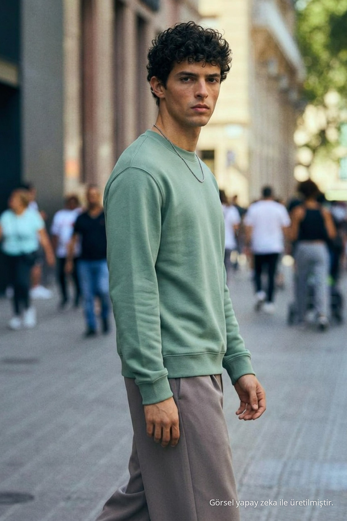 Erkek Orta Yumuşak Çağla Sweatshirt 4
