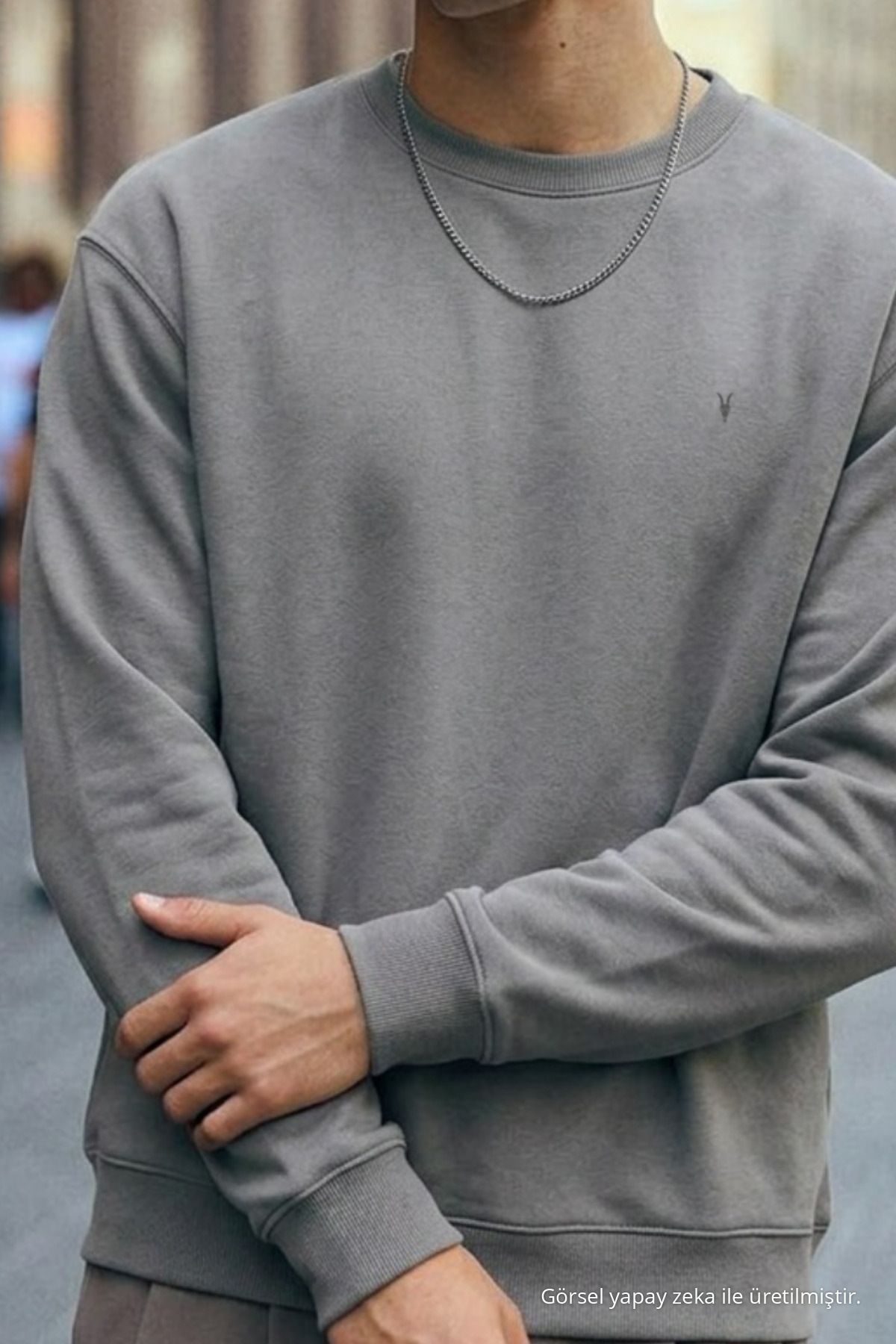 Erkek Orta Yumuşak GRİ Sweatshirt 5