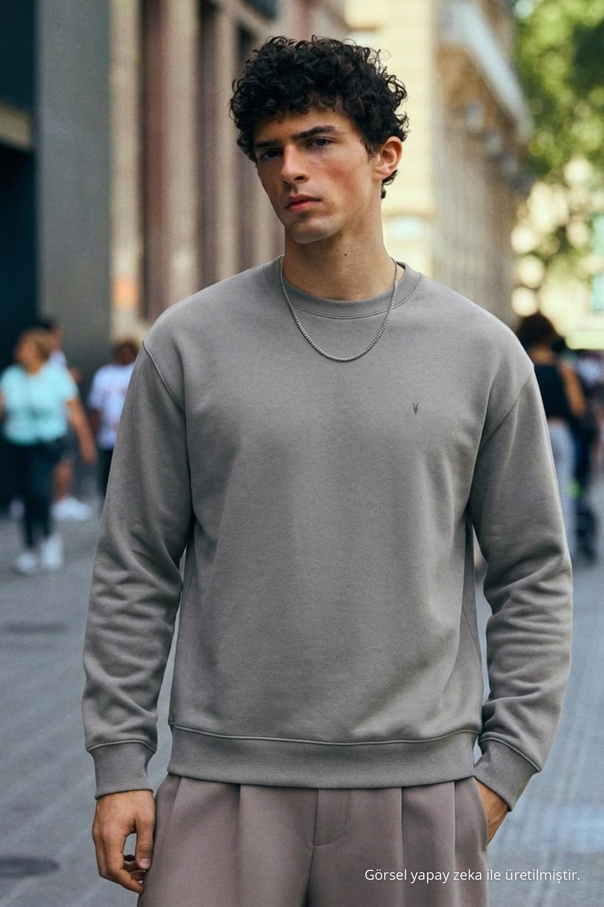 Erkek Orta Yumuşak GRİ Sweatshirt 3
