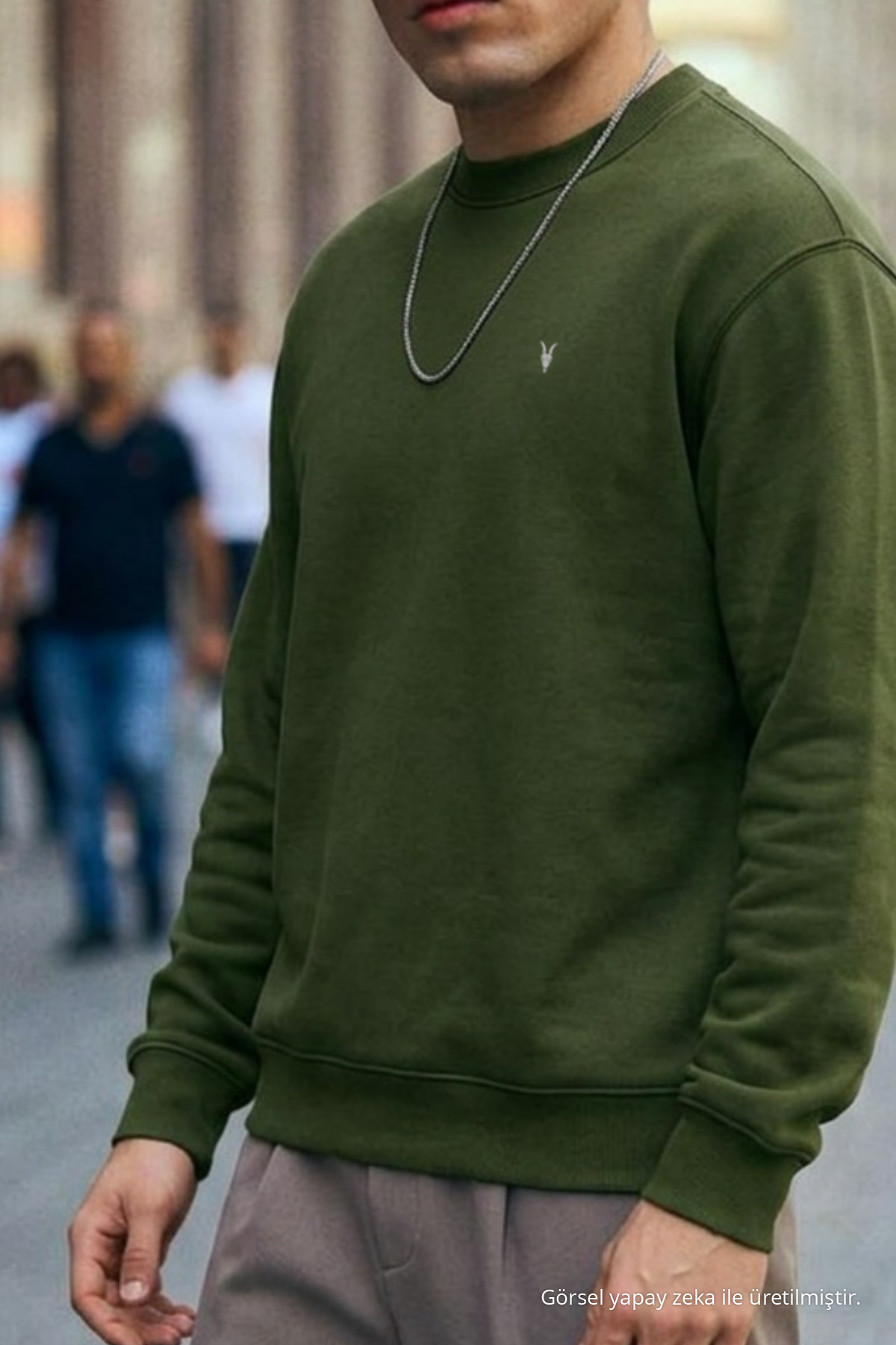 Erkek Orta Yumuşak HAKİ Sweatshirt 6