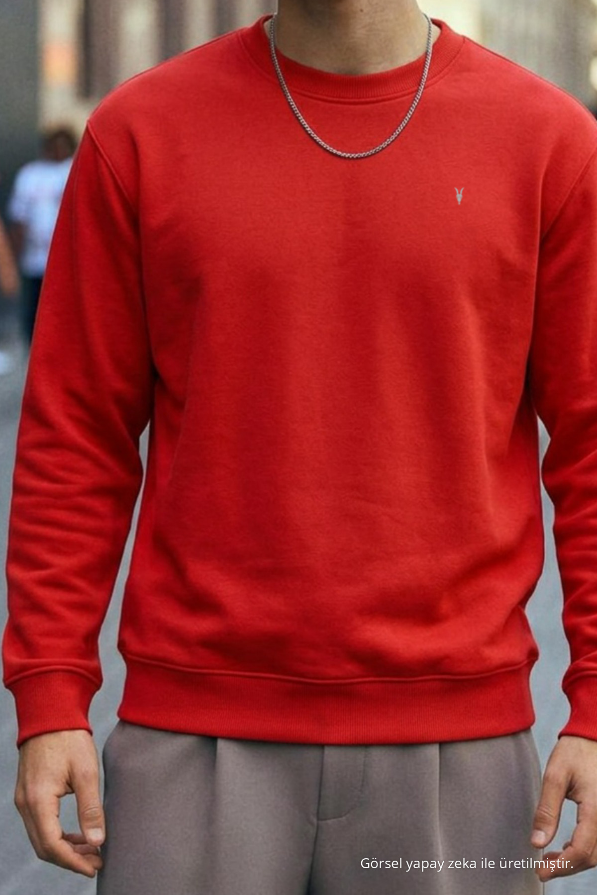 Erkek Orta Yumuşak KIRMIZI Sweatshirt 5