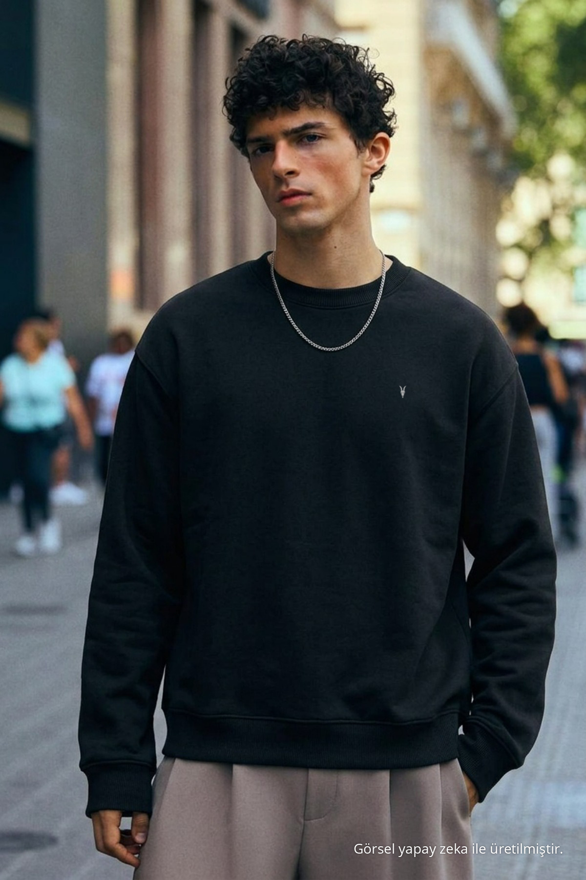 Erkek Orta Yumuşak SİYAH Sweatshirt 4