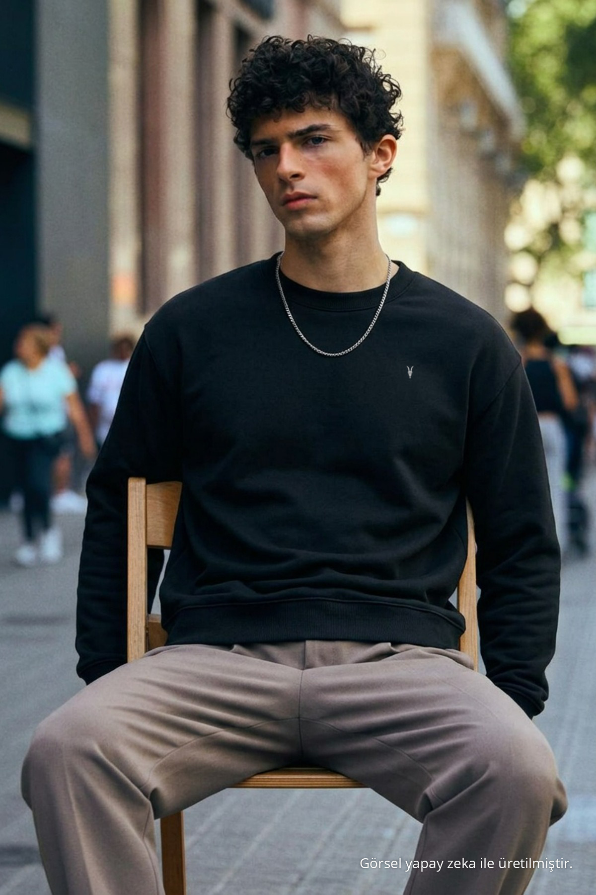 Erkek Orta Yumuşak SİYAH Sweatshirt 3
