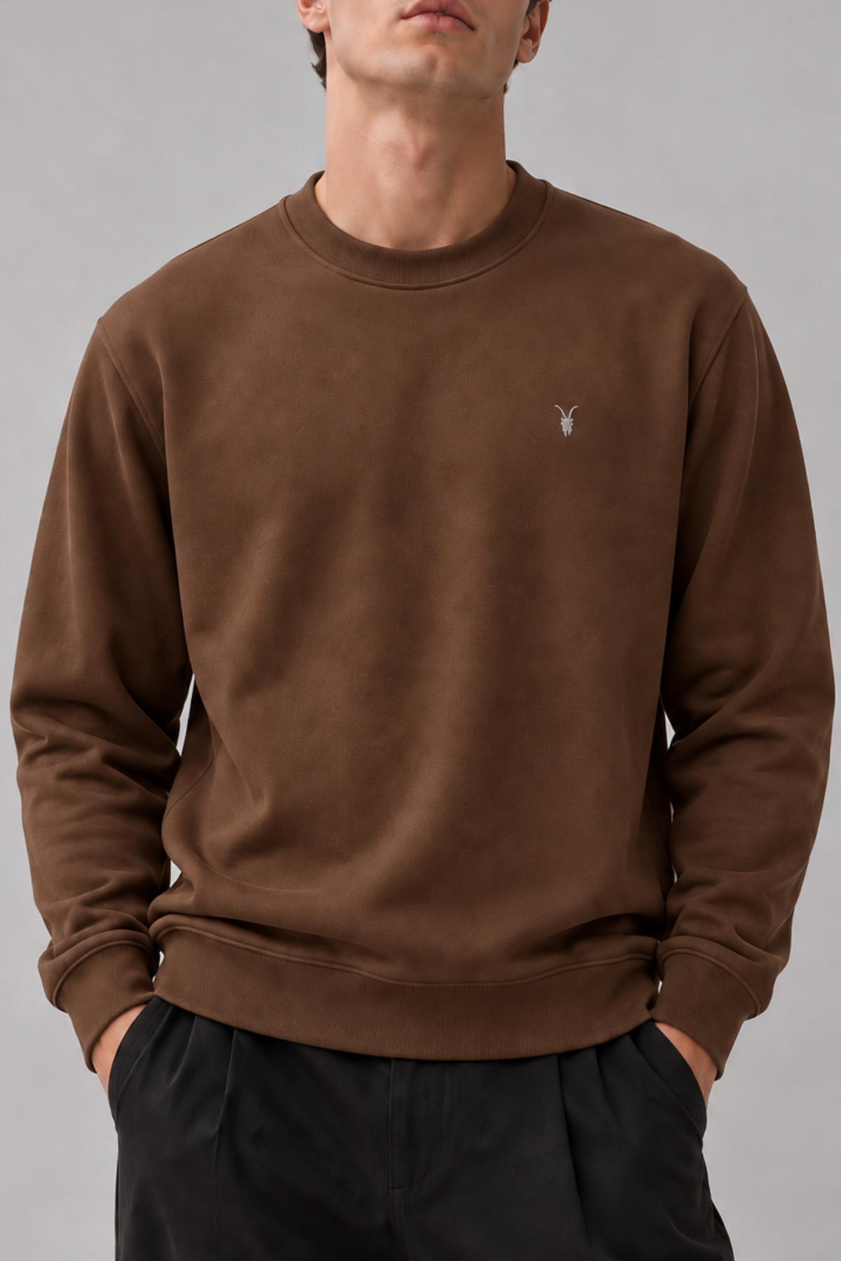 Kahverengi Rengi Bisiklet Yaka Sweatshirt 6