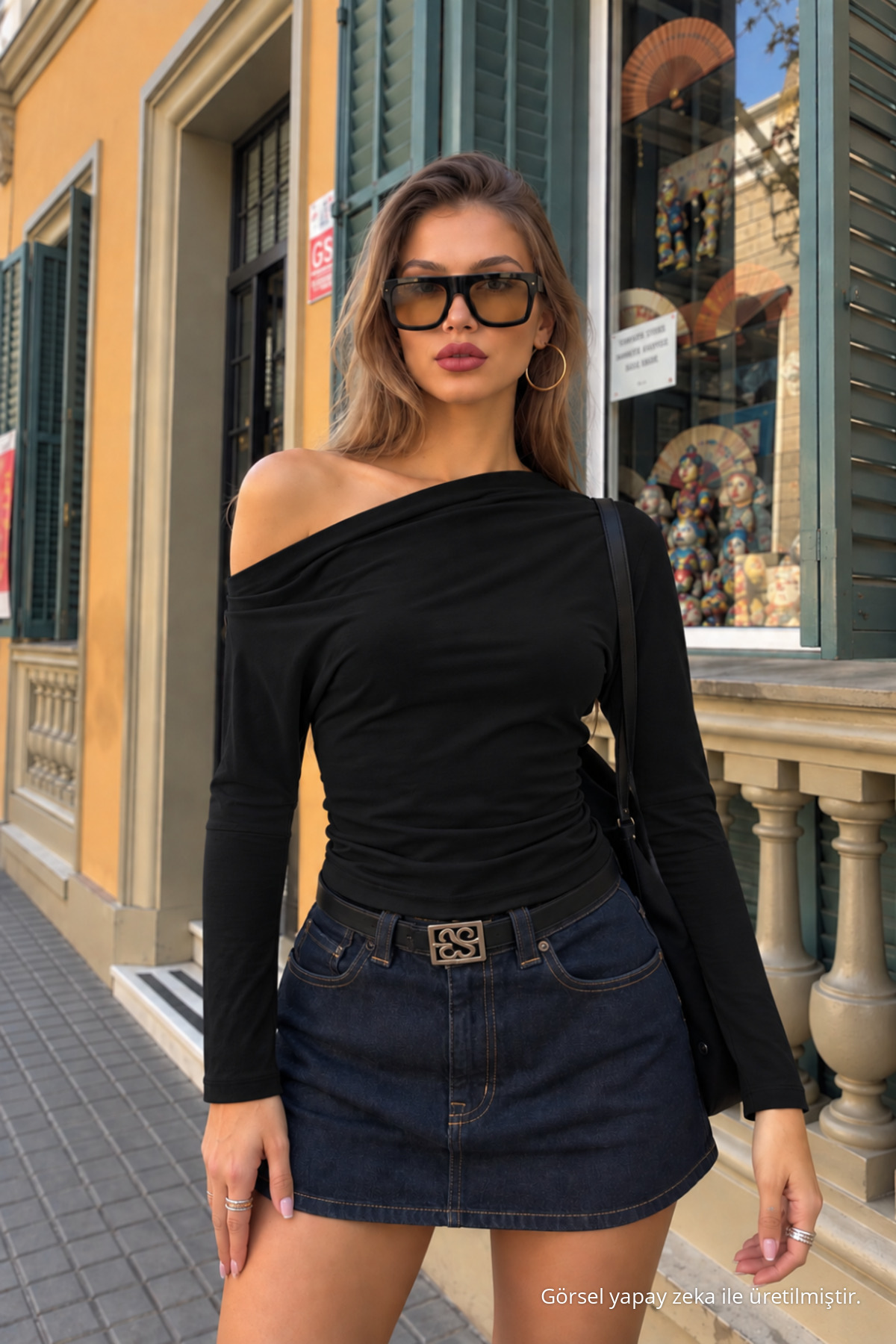 Kadın Siyah Basic Vücuda Oturan Bluz 4