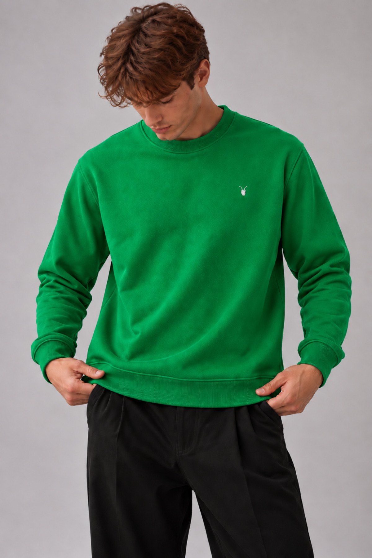 Erkek Bisiklet Yaka 2' Li Sweatshirt BORDO 6