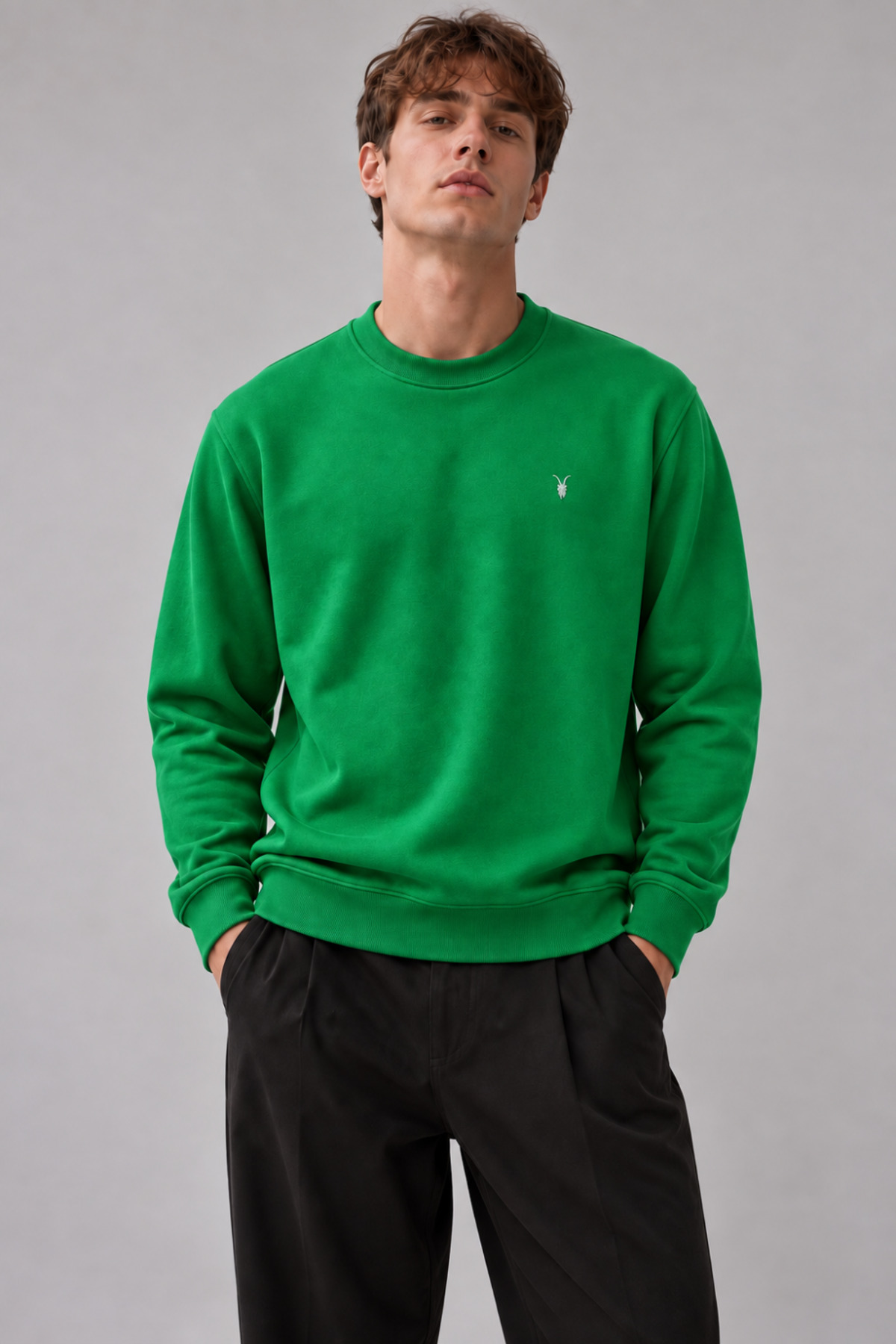Erkek Bisiklet Yaka 2' Li Sweatshirt BORDO 5