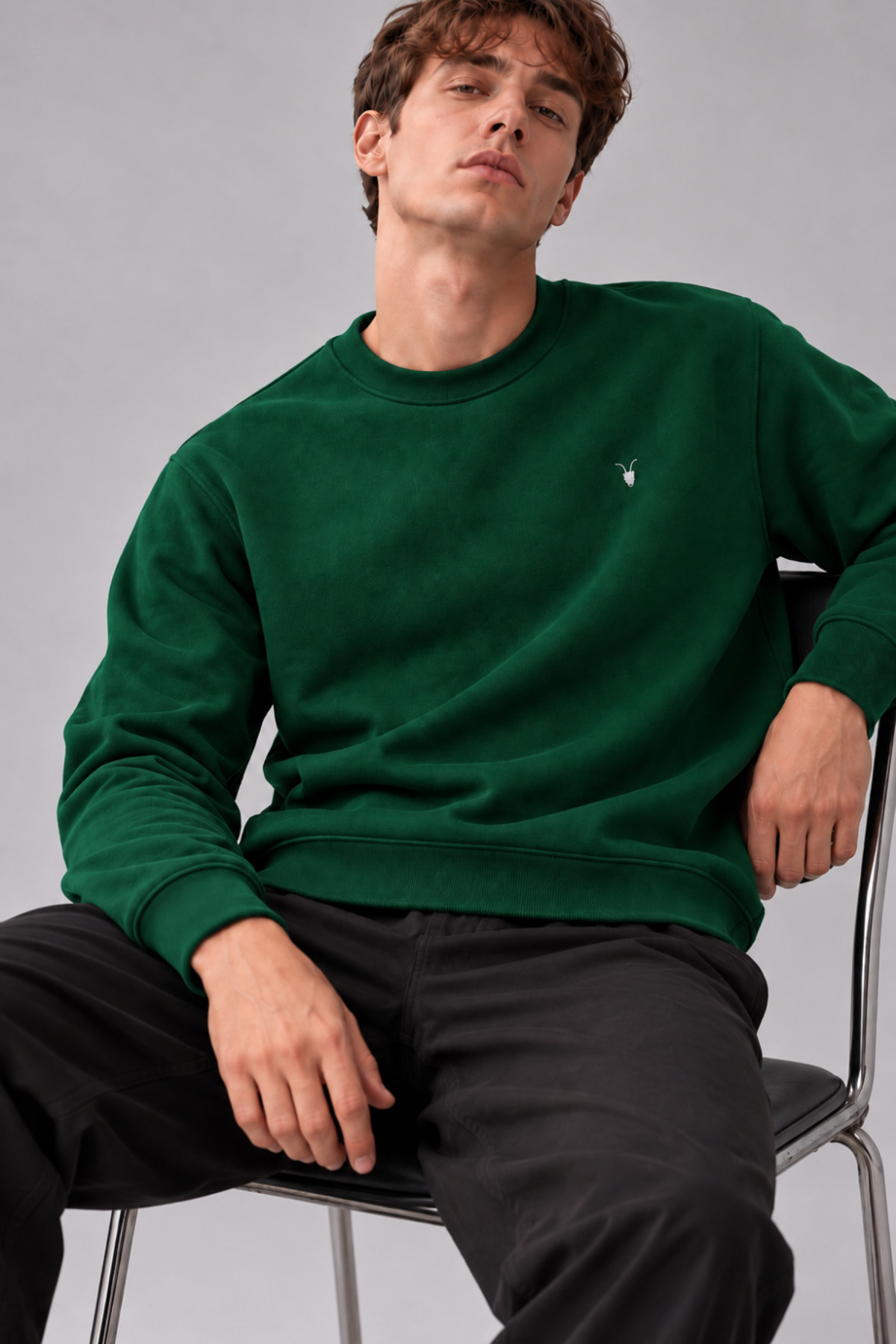 Erkek Bisiklet Yaka 2' Li Sweatshirt BORDO 4