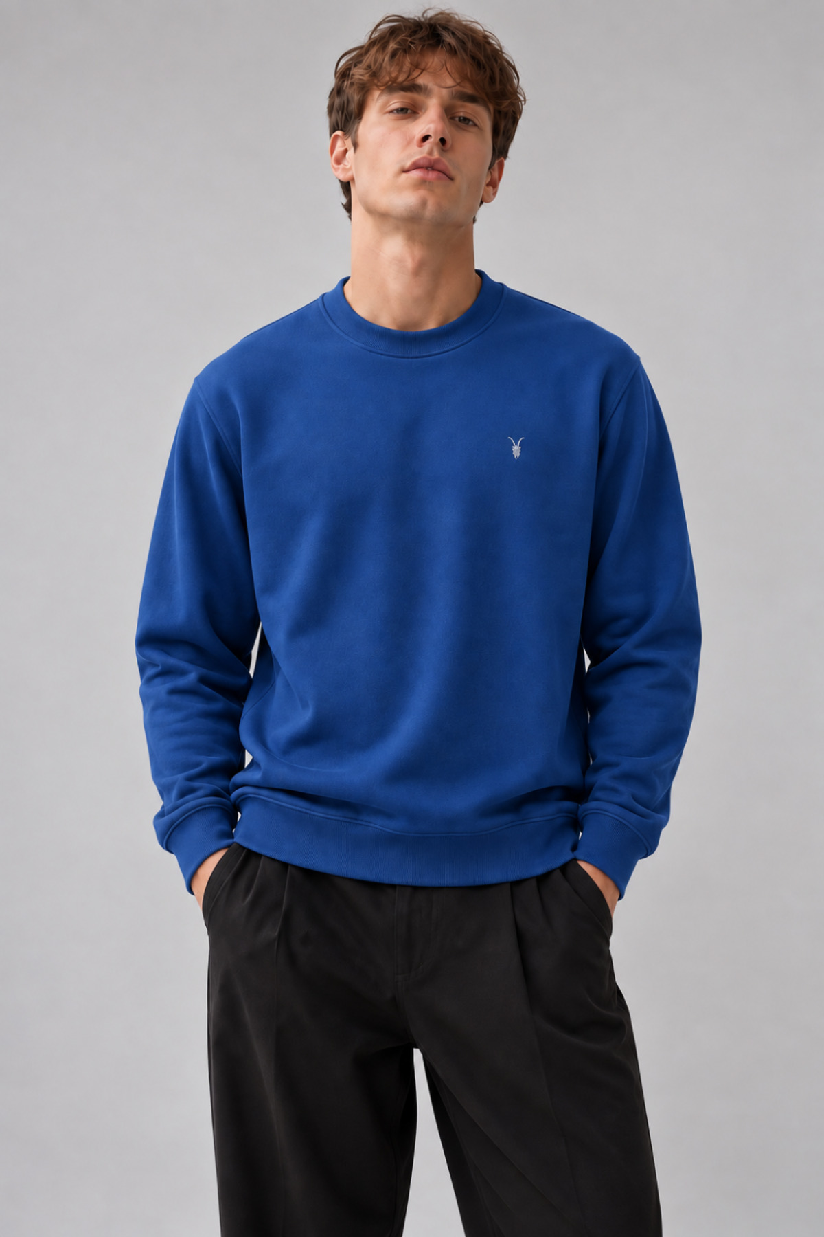 Erkek Bisiklet Yaka 2' Li Sweatshirt SİYAH 5