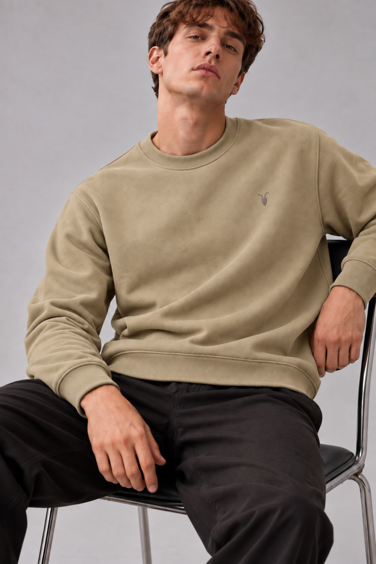 Erkek Bisiklet Yaka 2' Li Sweatshirt YEŞİL 4
