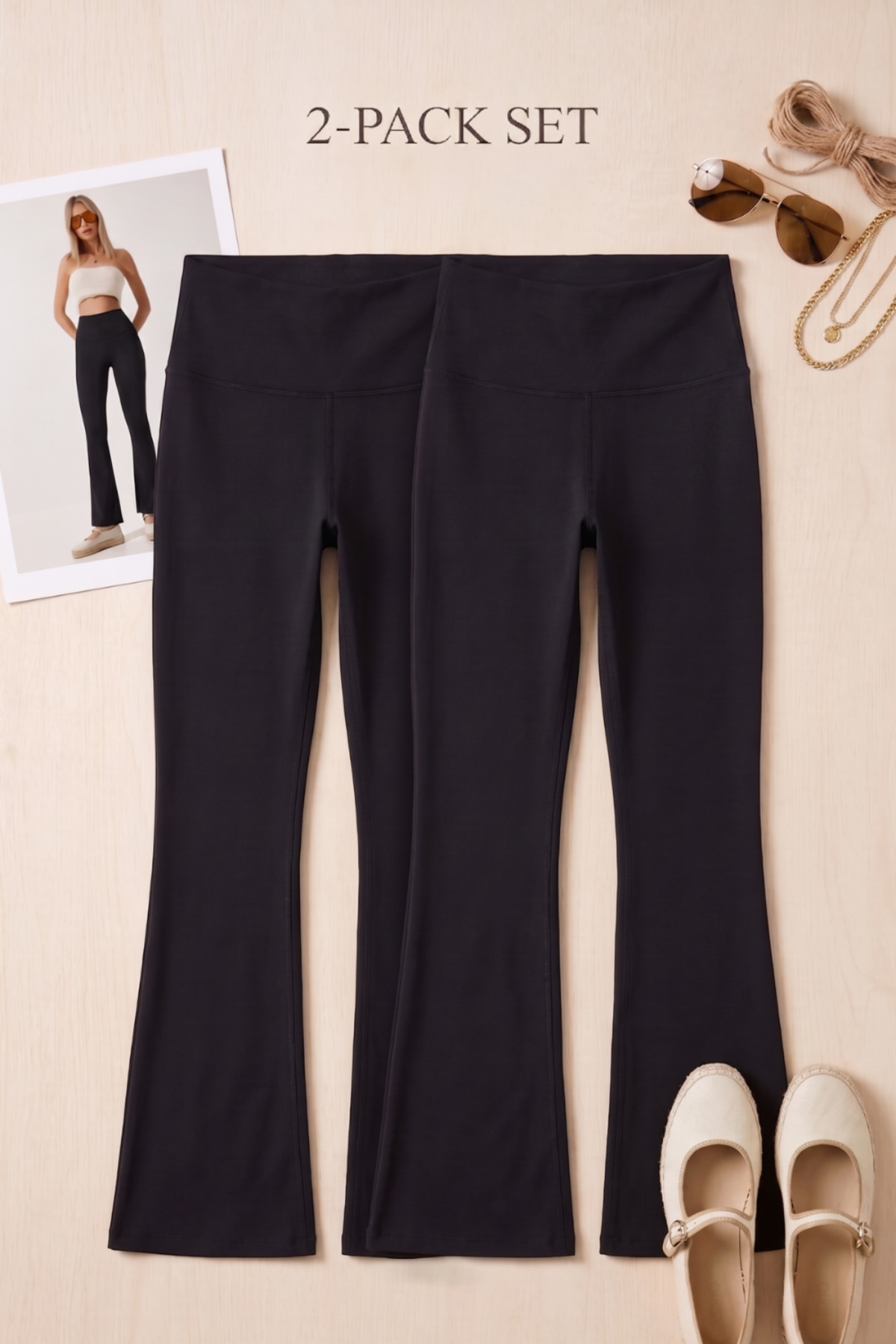 Kadın Basic Trend Comfort 2 Li Siyah Tayt
