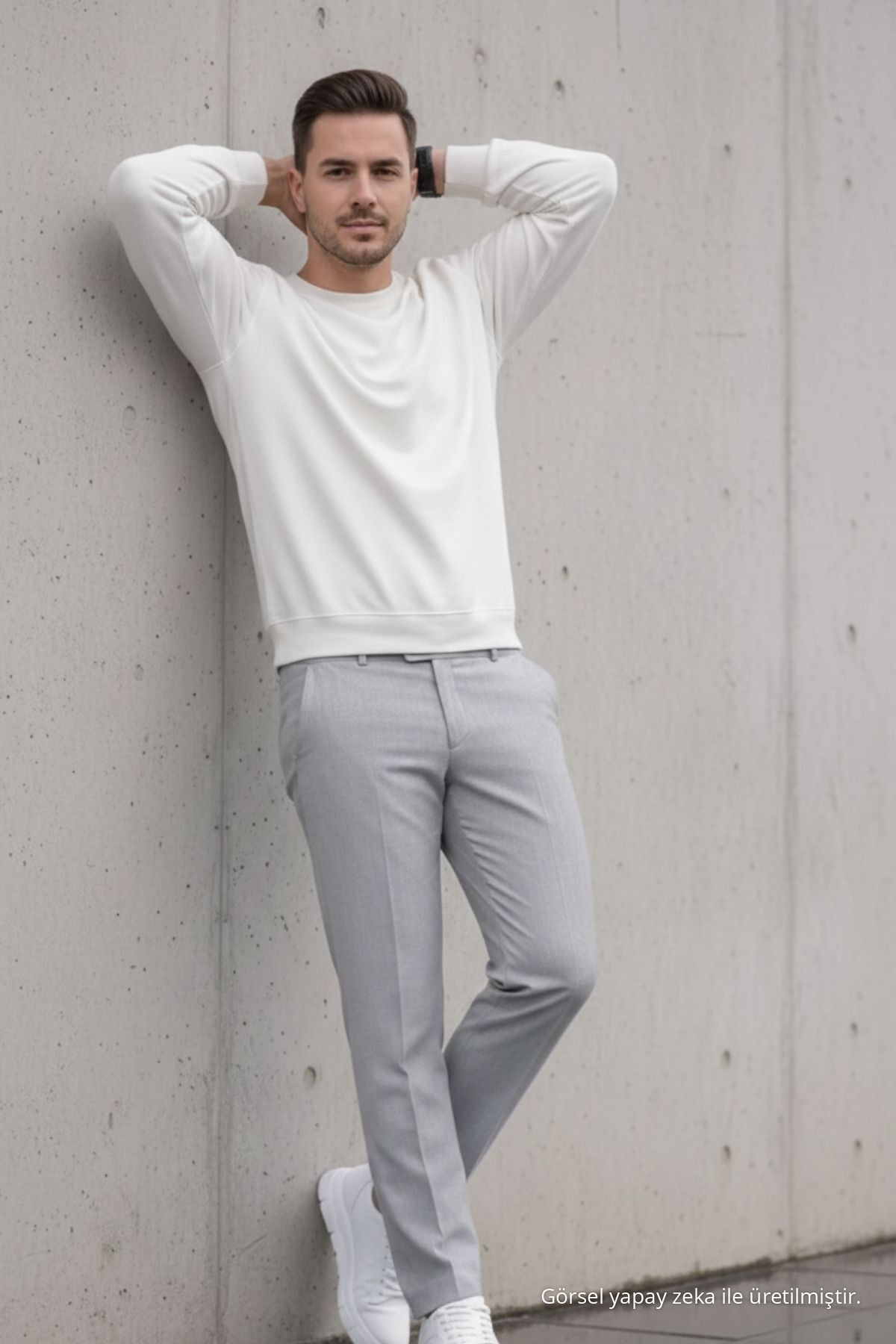 Erkek Straight Fit Pamuklu GRİ Pantolon 3
