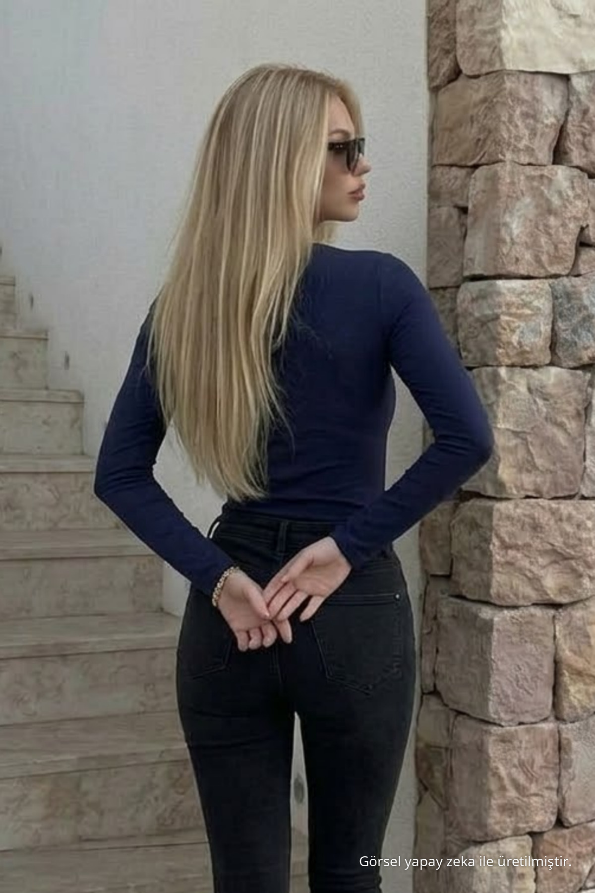 Kadın Premium Casual Füme Dar Bluz 6