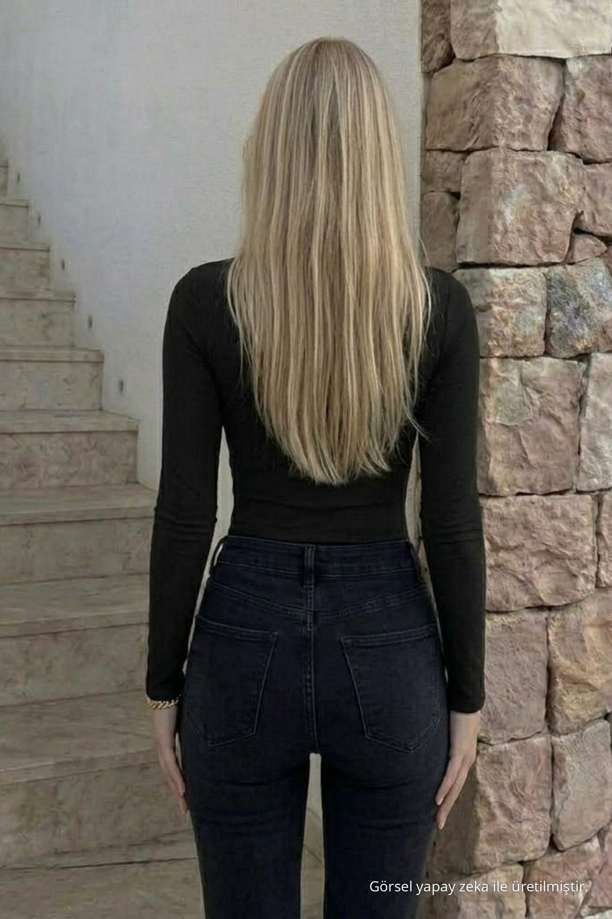 Kadın Premium Casual Siyah Dar Bluz 5