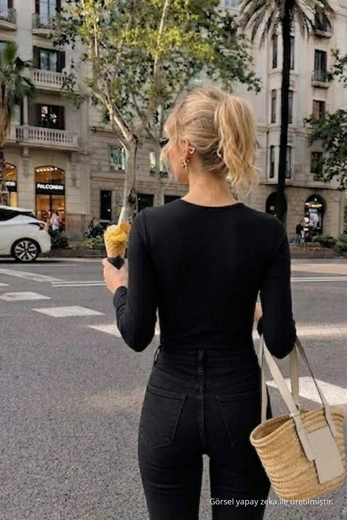 Kadın Günlük Trend Siyah Dar Bluz 5