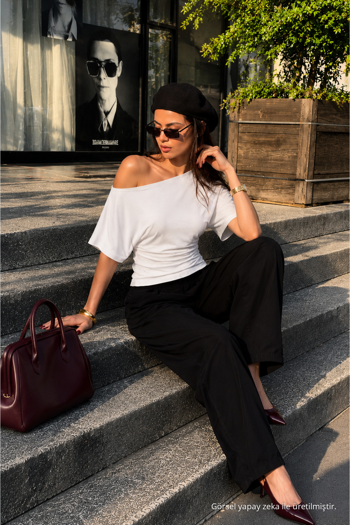 Kadın Günlük Casual Dar Beyaz Crop Bluz 3