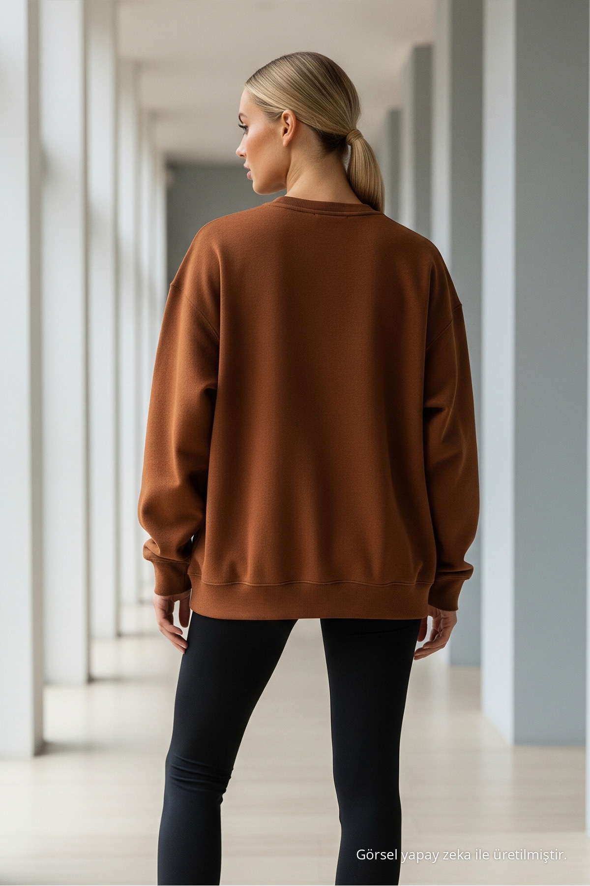 Kadın Bisiklet Yaka Oversize 3 Lü Sweatshirt BEBE 5