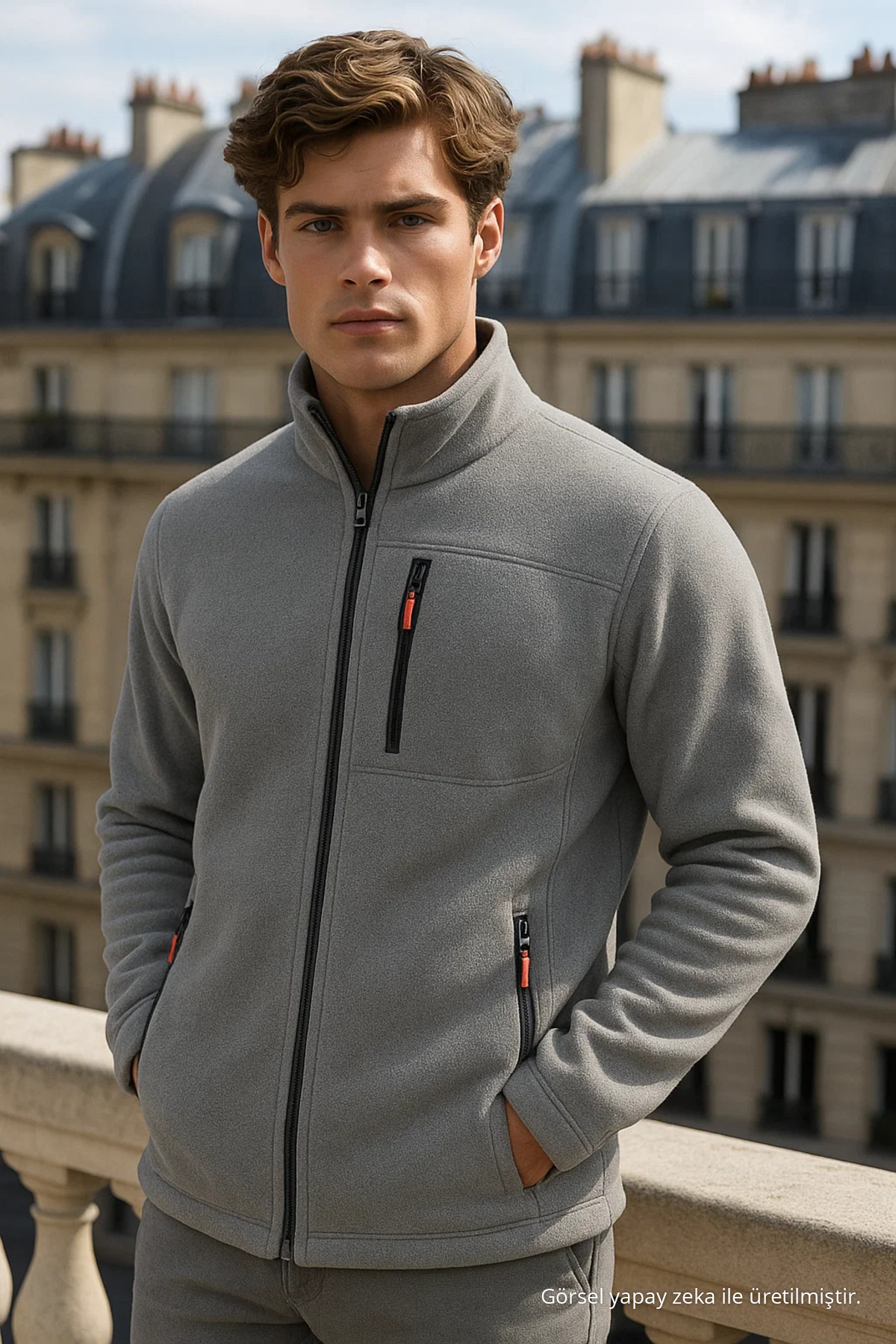 Erkek Kışlık Fermuarlı Rahat 3 Lü Sweatshirt BORDO 4