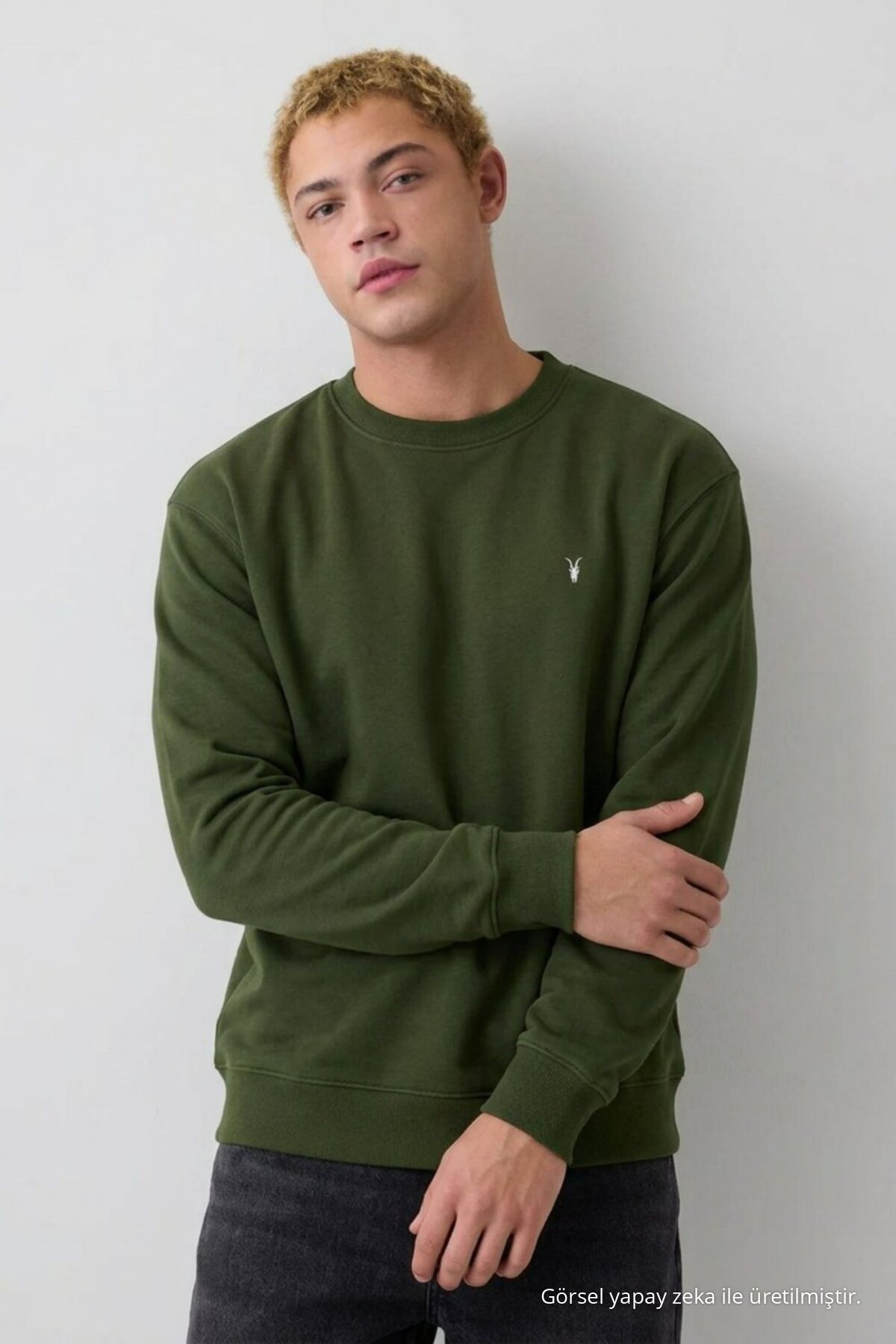 Erkek Rahat Casual 3 Lü Sweatshirt TURUNCU 5