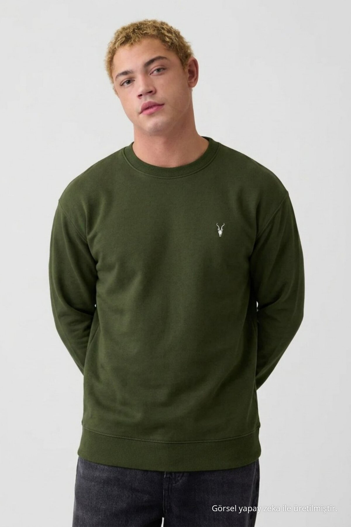 Erkek Rahat Casual 3 Lü Sweatshirt TURUNCU 4