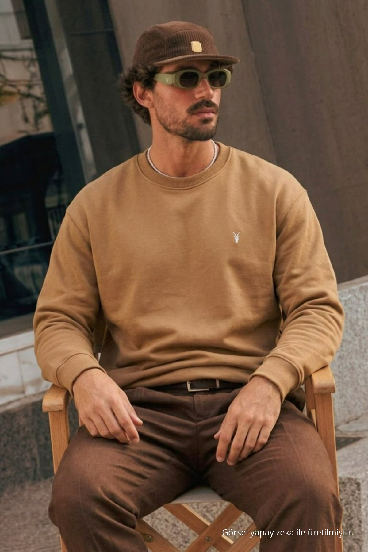 Erkek Premium Nakışlı Rahat 3 Lü Sweatshirt BORDO 7