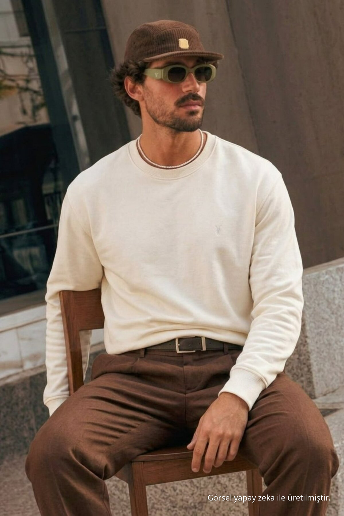 Erkek Premium Nakışlı Rahat 3 Lü Sweatshirt Siyah 3