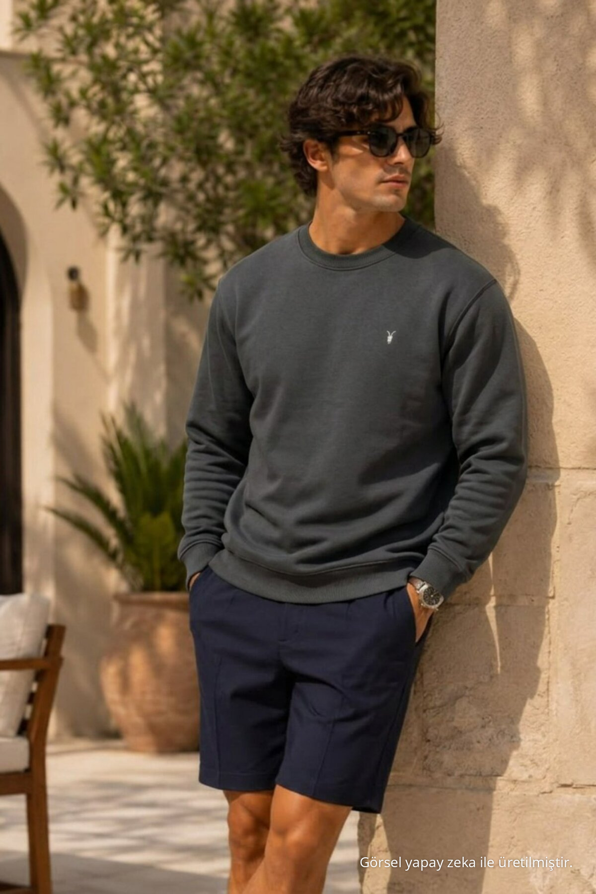 Erkek Casual Comfort Fit 3 Lü Sweatshirt BEYAZ 4