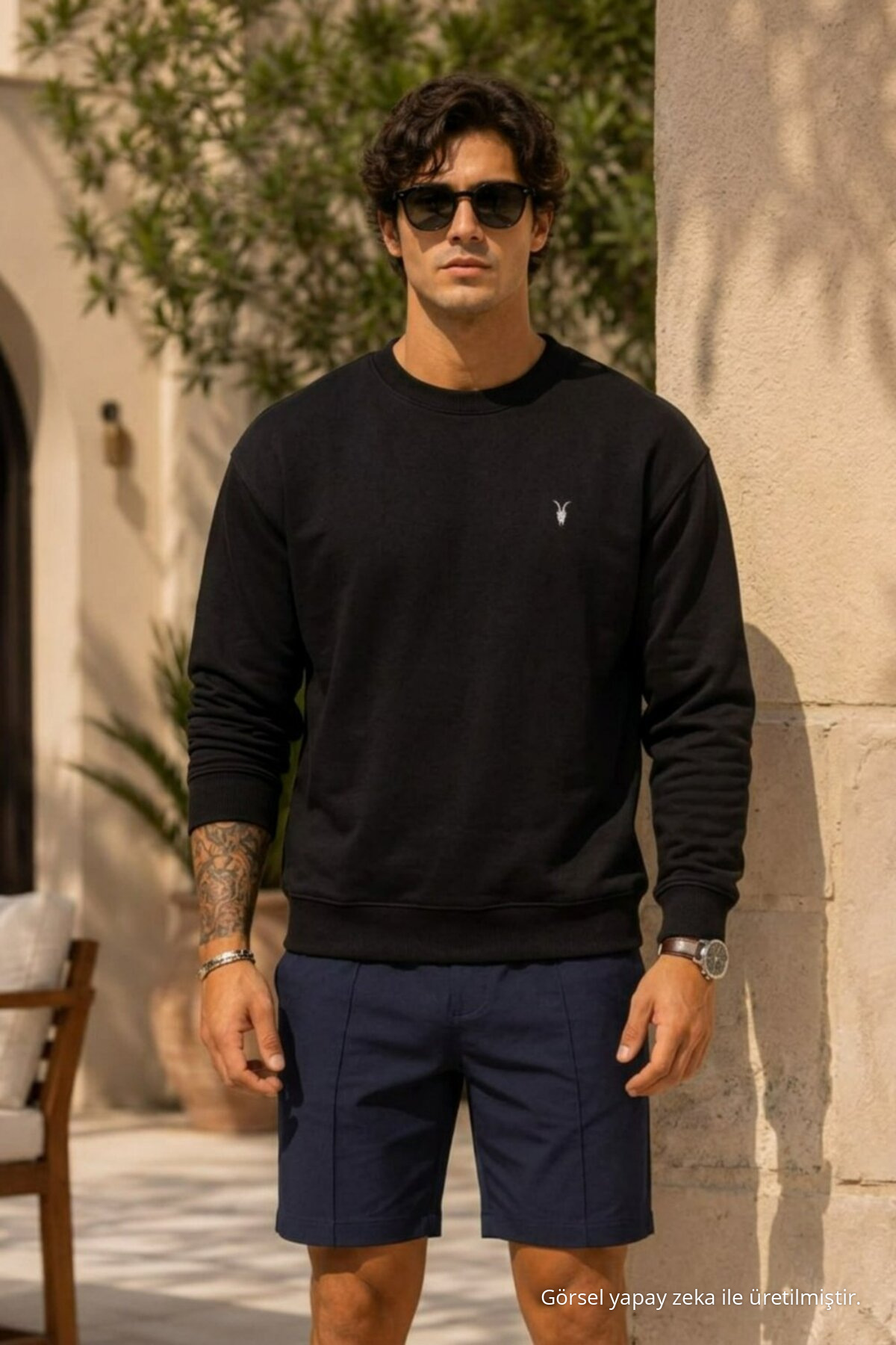 Erkek Casual Comfort Fit 3 Lü Sweatshirt FÜME 7