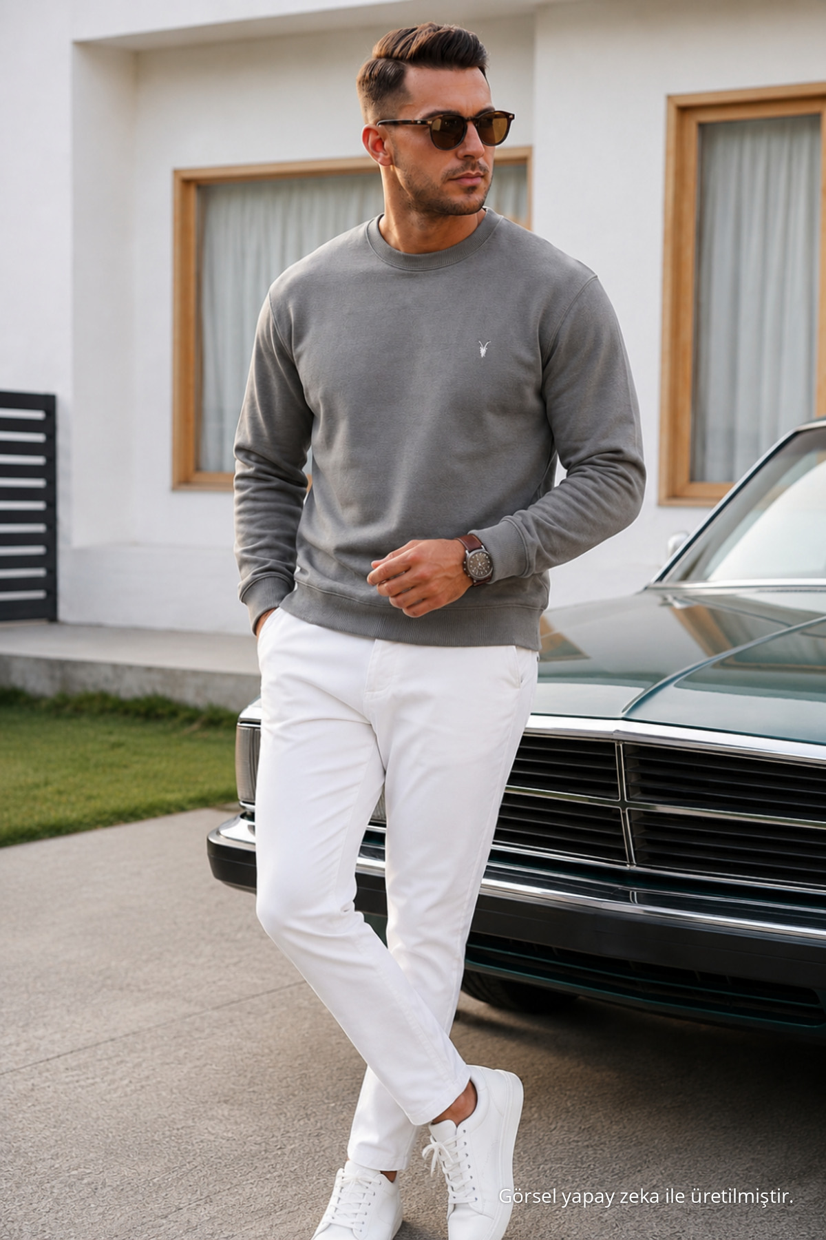Erkek Uzun Kol Trend Bol 3 Lü Sweatshirt BORDO 5