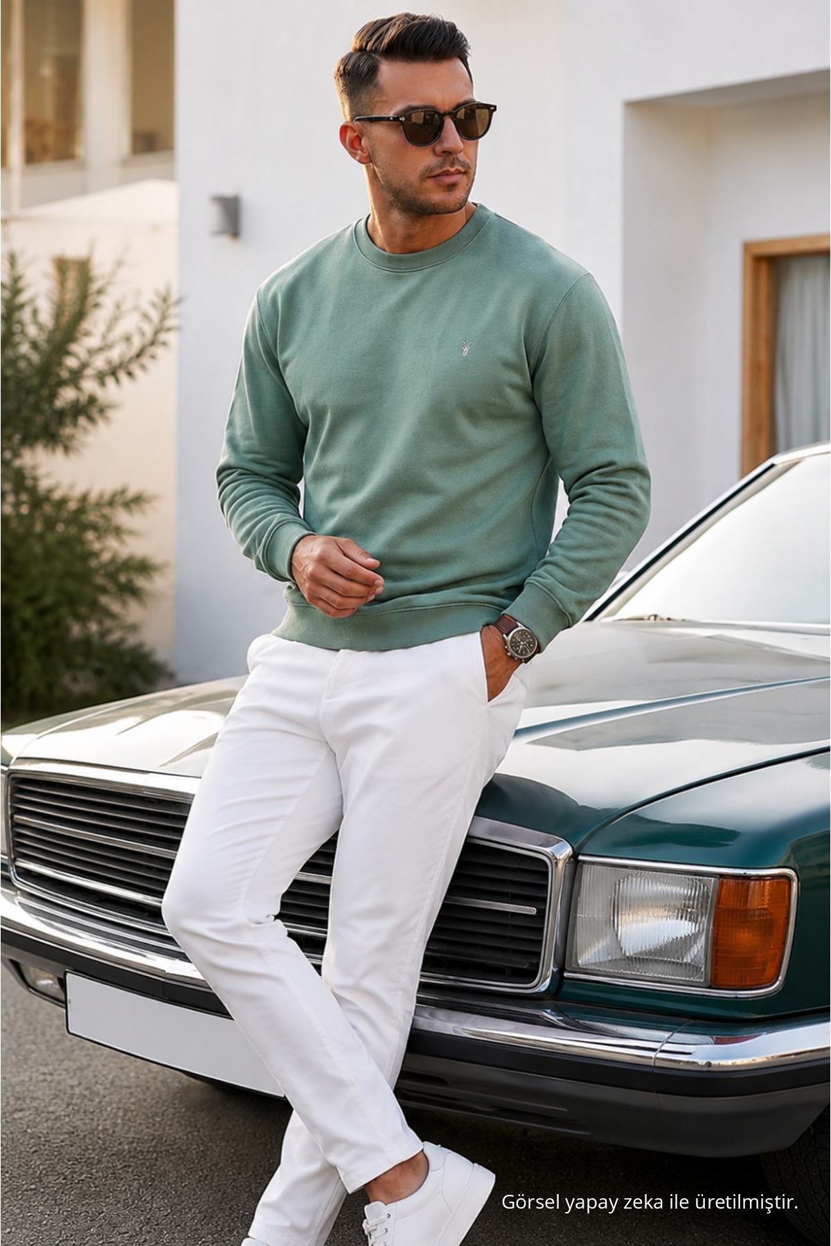 Erkek Uzun Kol Trend Bol 3 Lü Sweatshirt KARAMEL 3