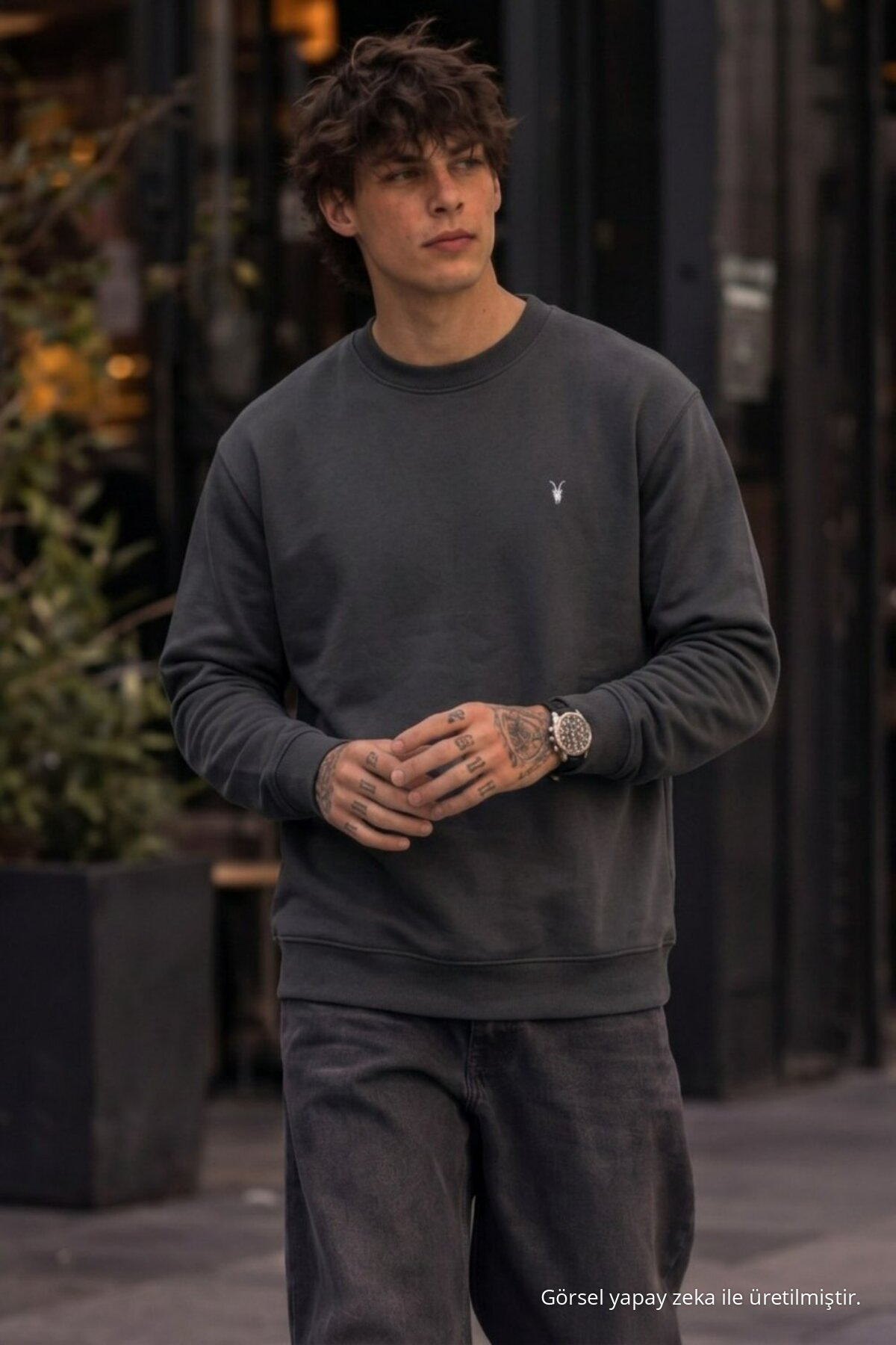 Erkek Basic Mevsimlik Bol 3 Lü Sweatshirt BORDO 4