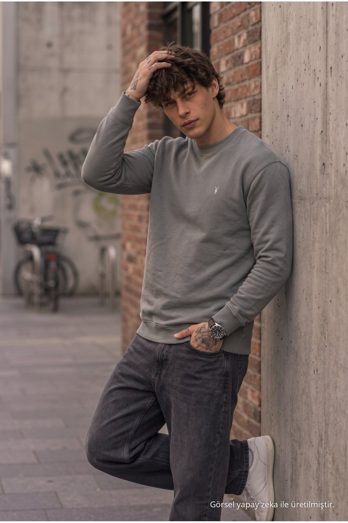 Erkek Basic Mevsimlik Bol 3 Lü Sweatshirt ÇAĞLA 5