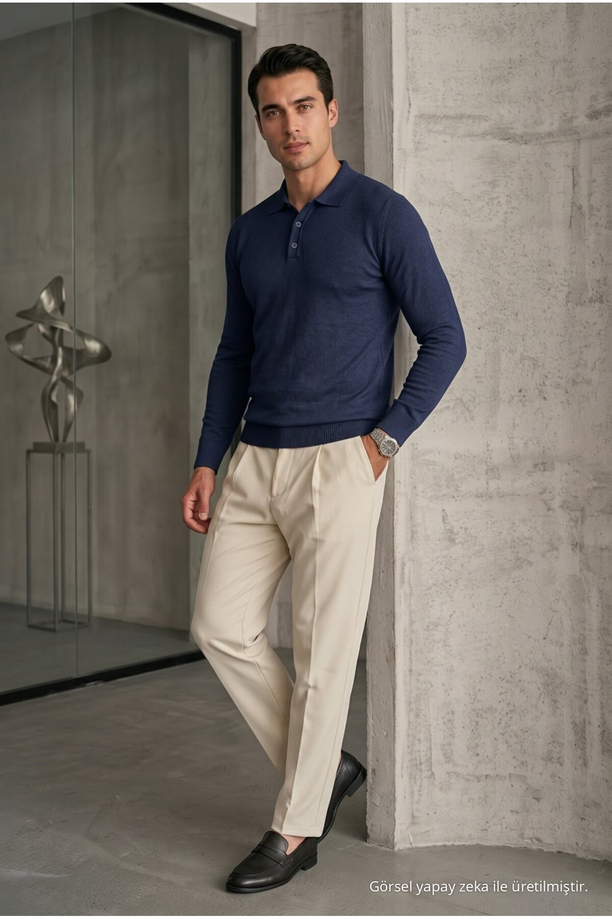 Erkek Straight Fit Kışlık 3 Lü Triko Kazak Yeşil 7