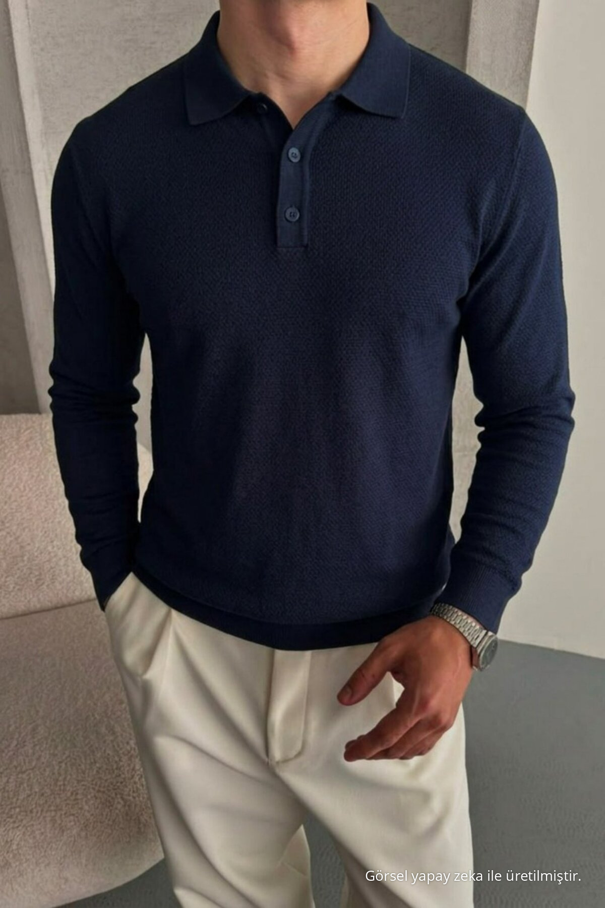 Erkek Straight Fit Kışlık 3 Lü Triko Kazak Yeşil 6