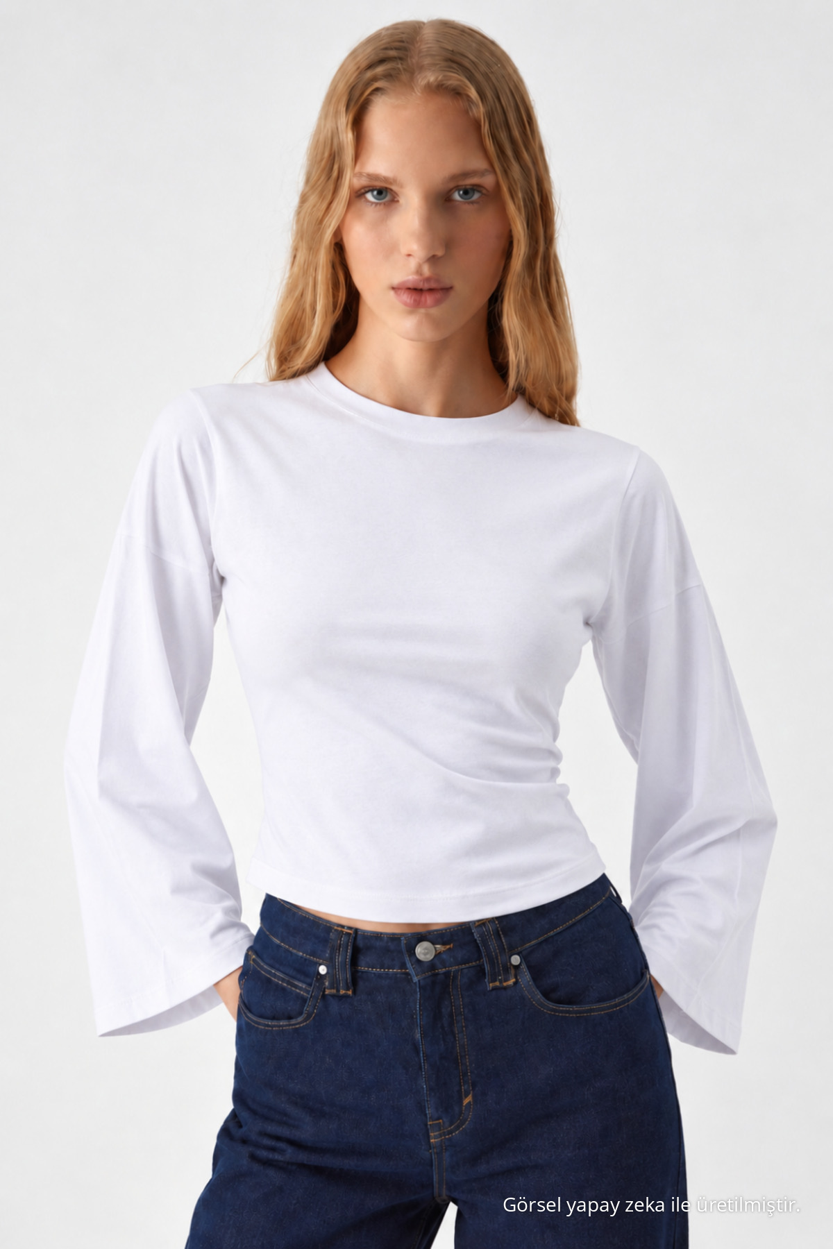 Kadın Uzun Yarasa Kollu 3 Lü Crop Bluz Bordo 4