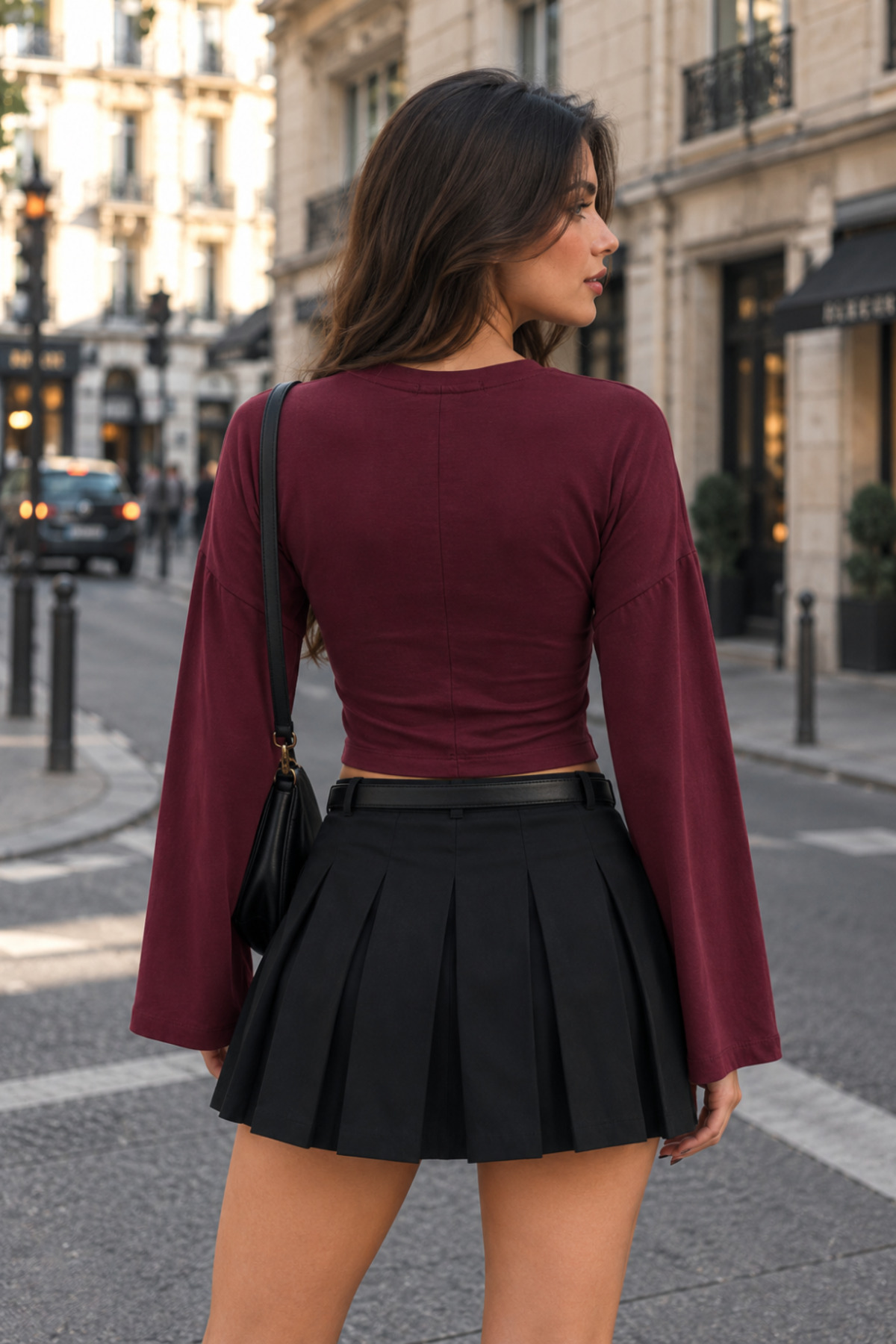 Kadın Basic Geniş Kol Crop Bluz 3'Lu Haki 3