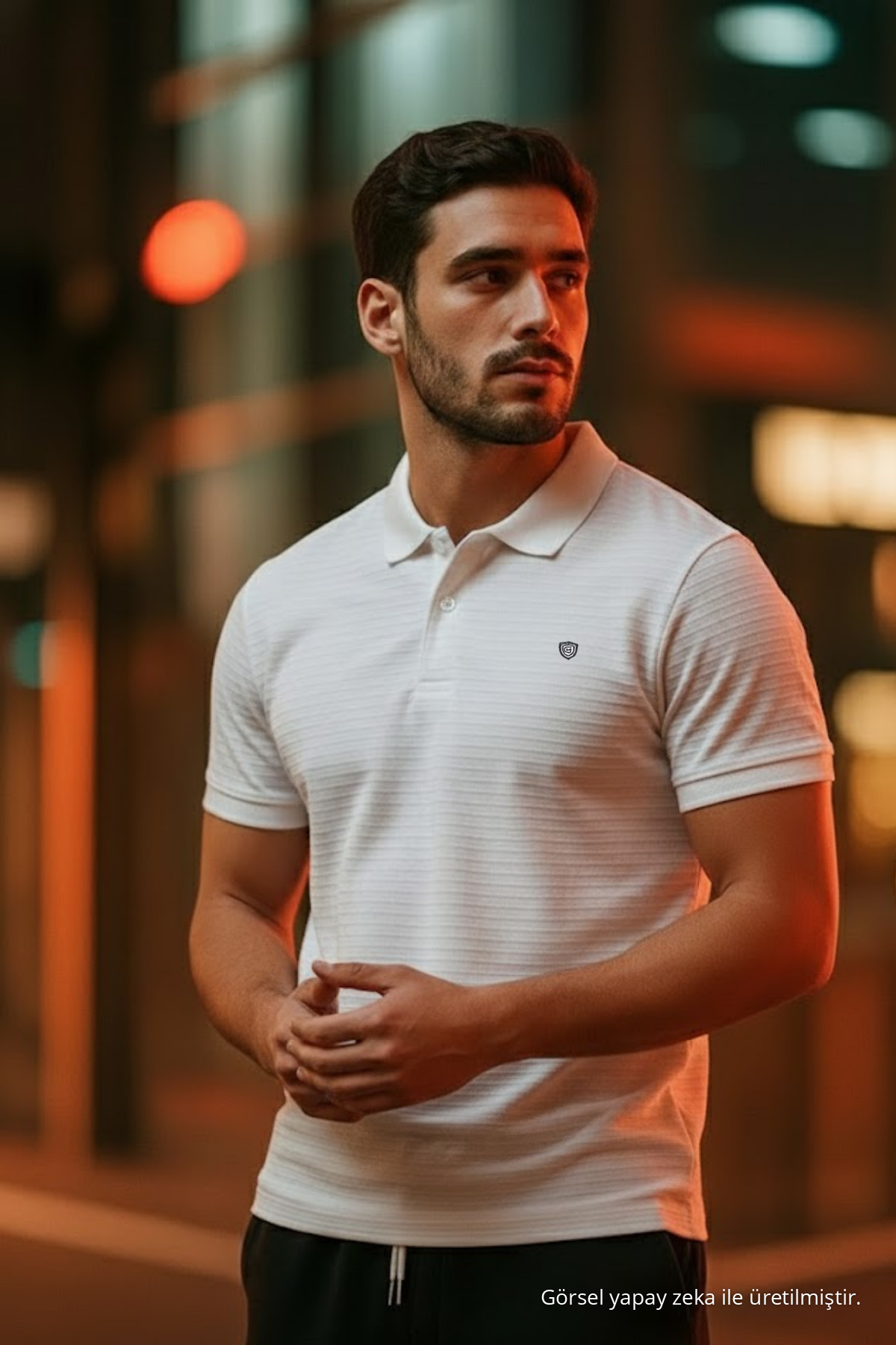 Erkek Salaş Pamuklu 3 Lü Polo Yaka Tişört Krem 5