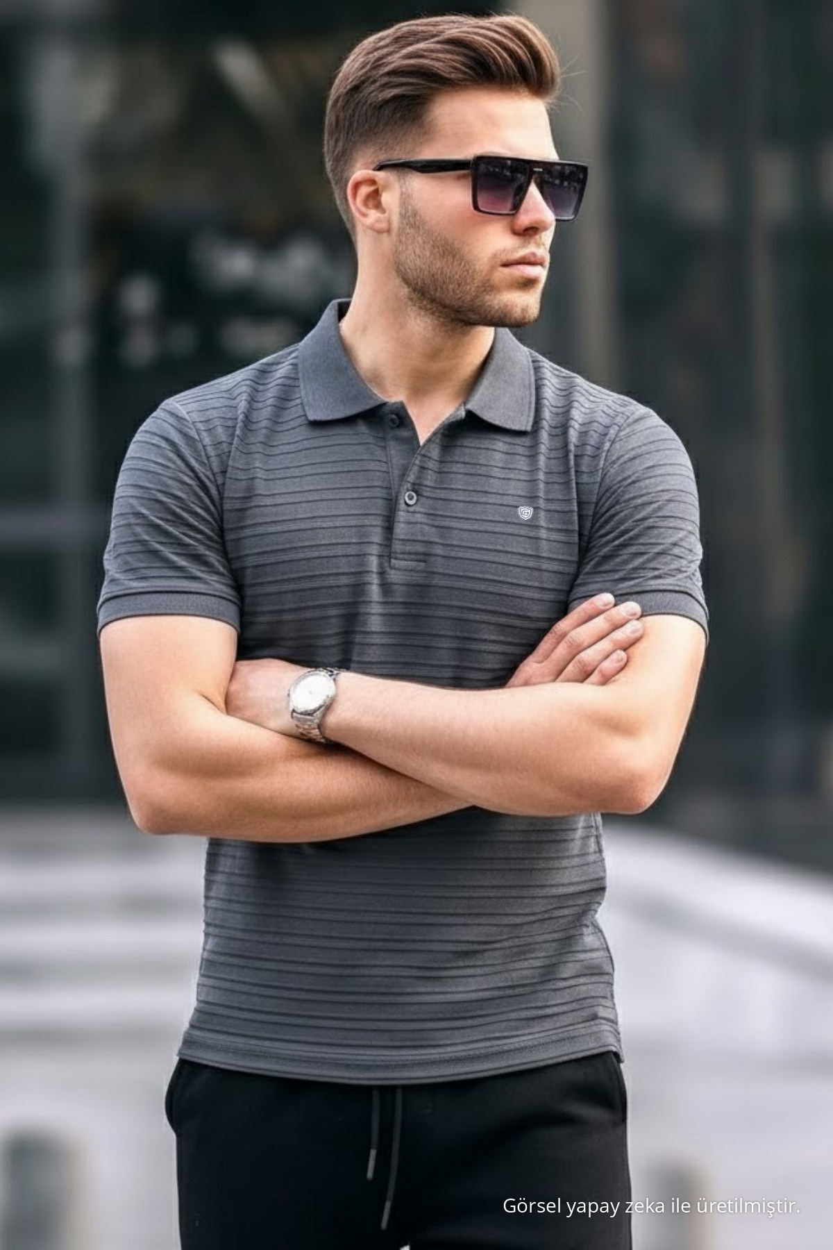 Erkek Günlük Trend Bol 3 Lü Polo Yaka Tişört Çok Renkli 5