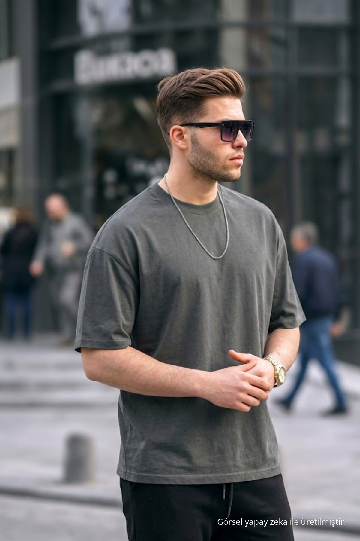 Erkek Basic Kısa Kollu Oversize 3 Lü Tişört KIRMIZI 6