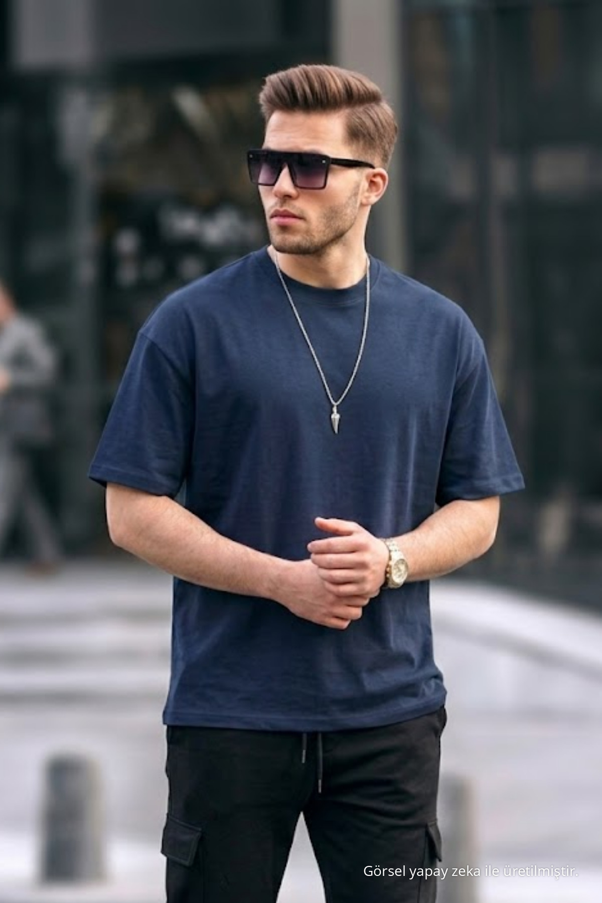 Erkek Basic Kısa Kollu Oversize 3 Lü Tişört TURUNCU 7