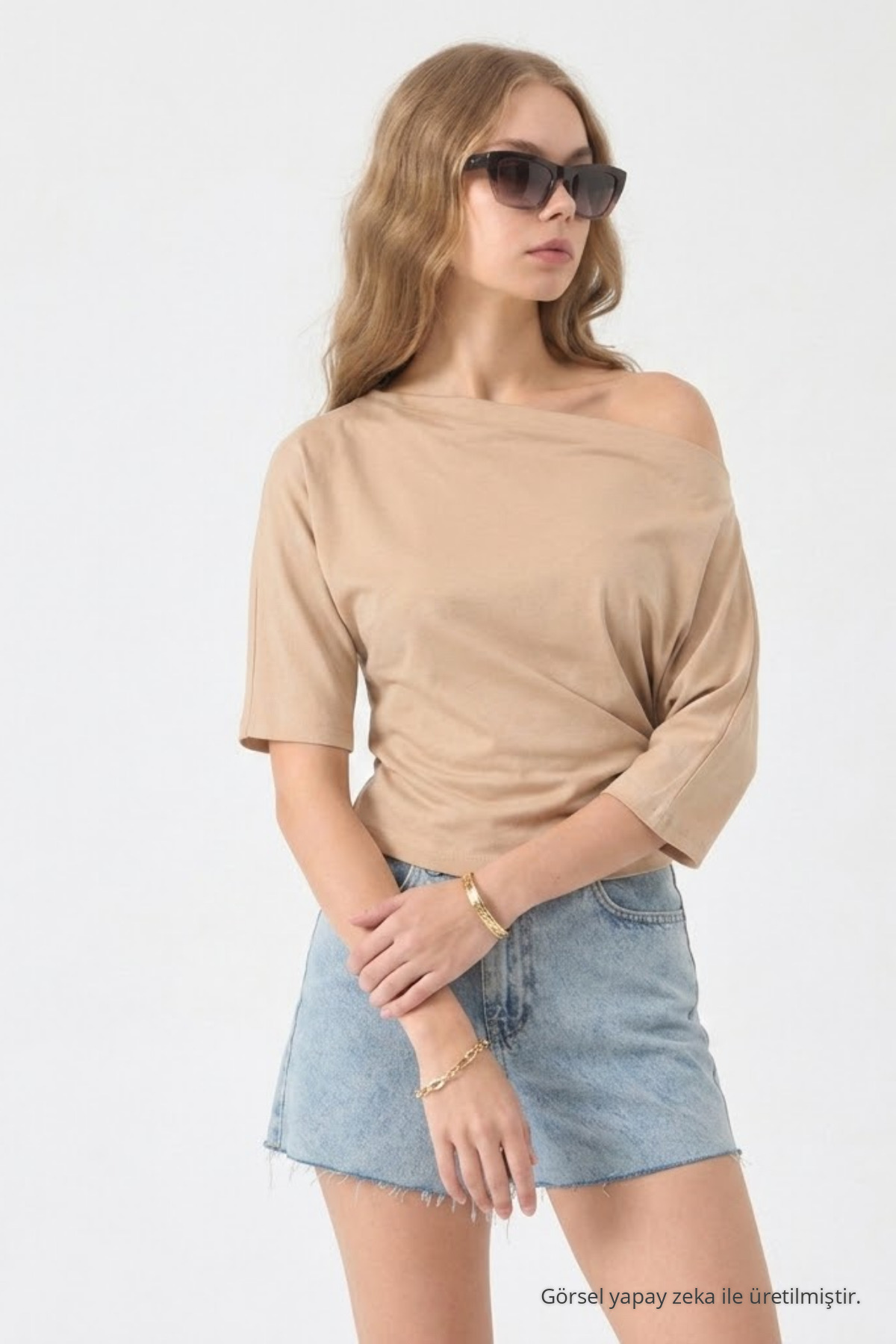 Kadın Pamuklu Yazlık Basic 3 Lü Bluz Kahve 5